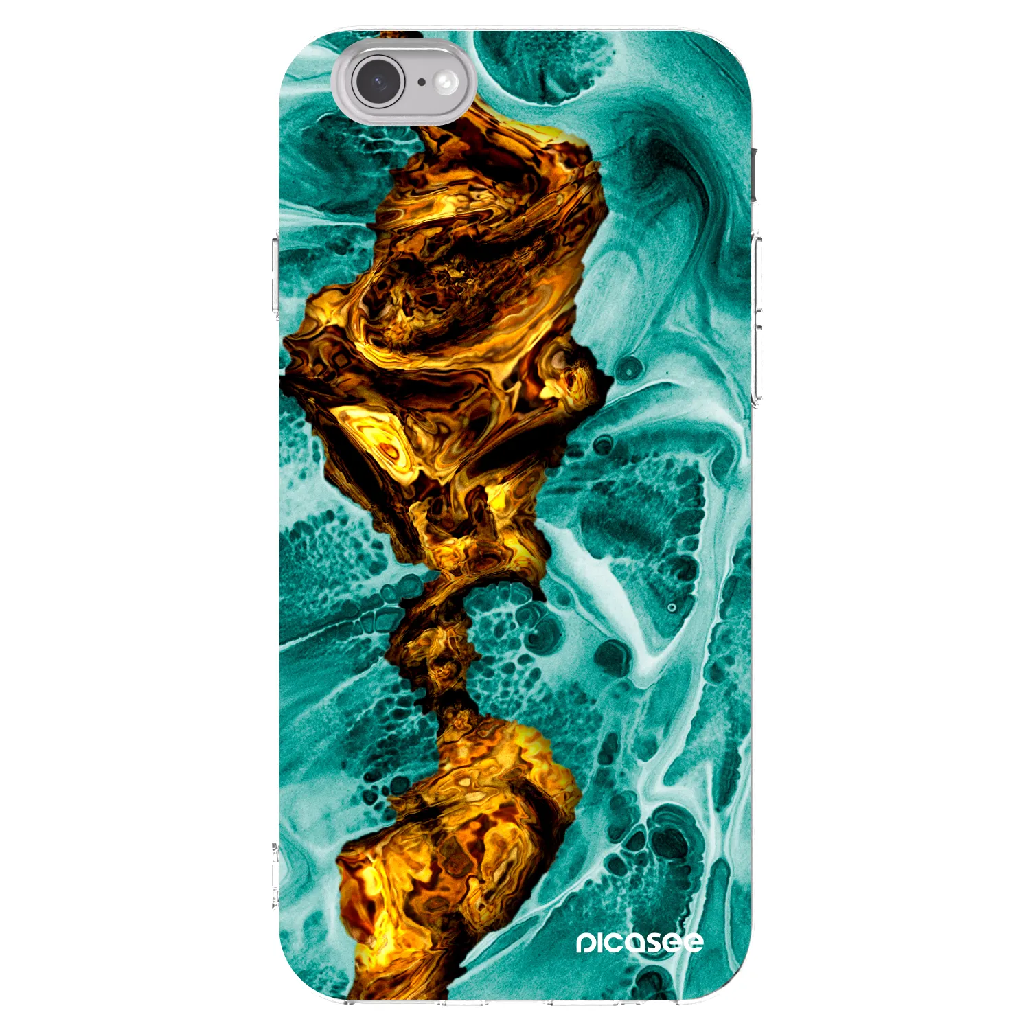 Picasee Apple iPhone 6/6S Hülle - Transparentes Silikon - Goldsky