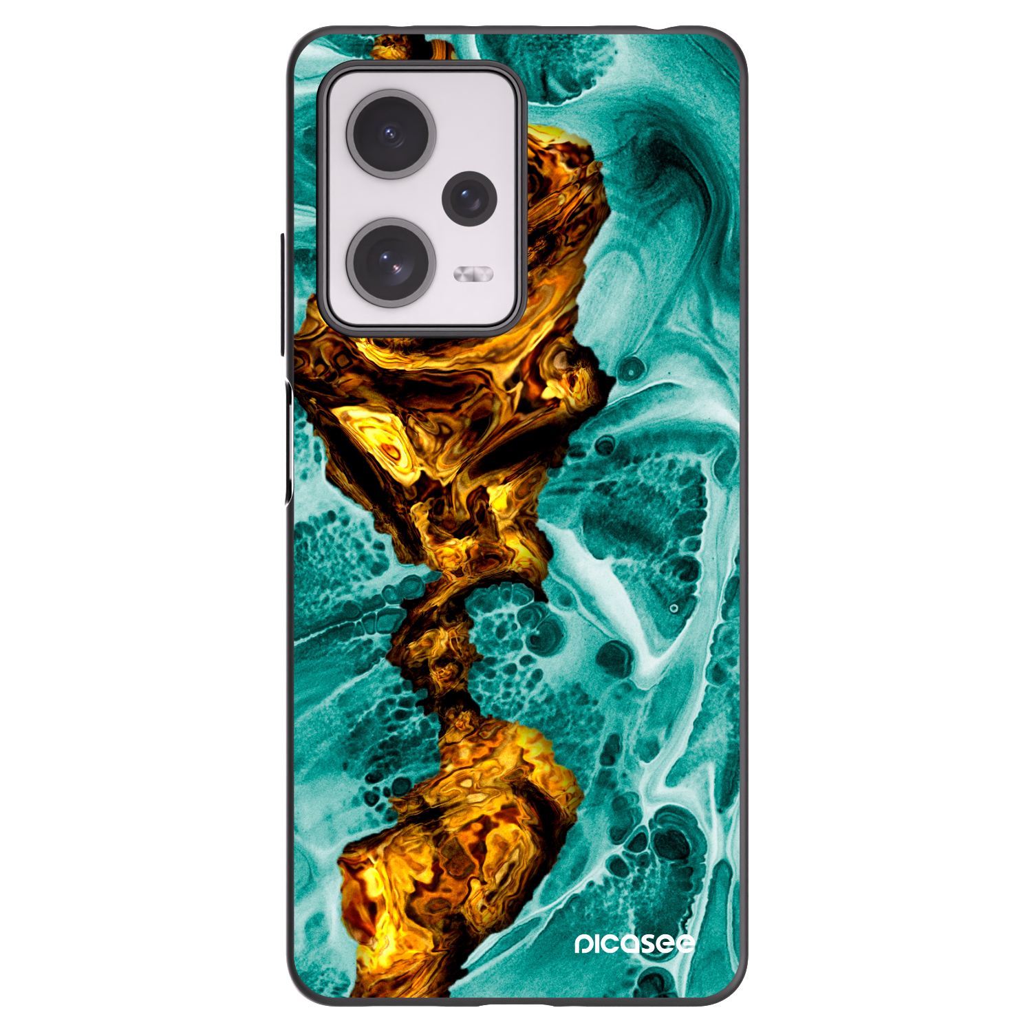 Picasee Xiaomi Redmi Note 12 Pro+ 5G Hülle - Schwarzes Silikon - Goldsky