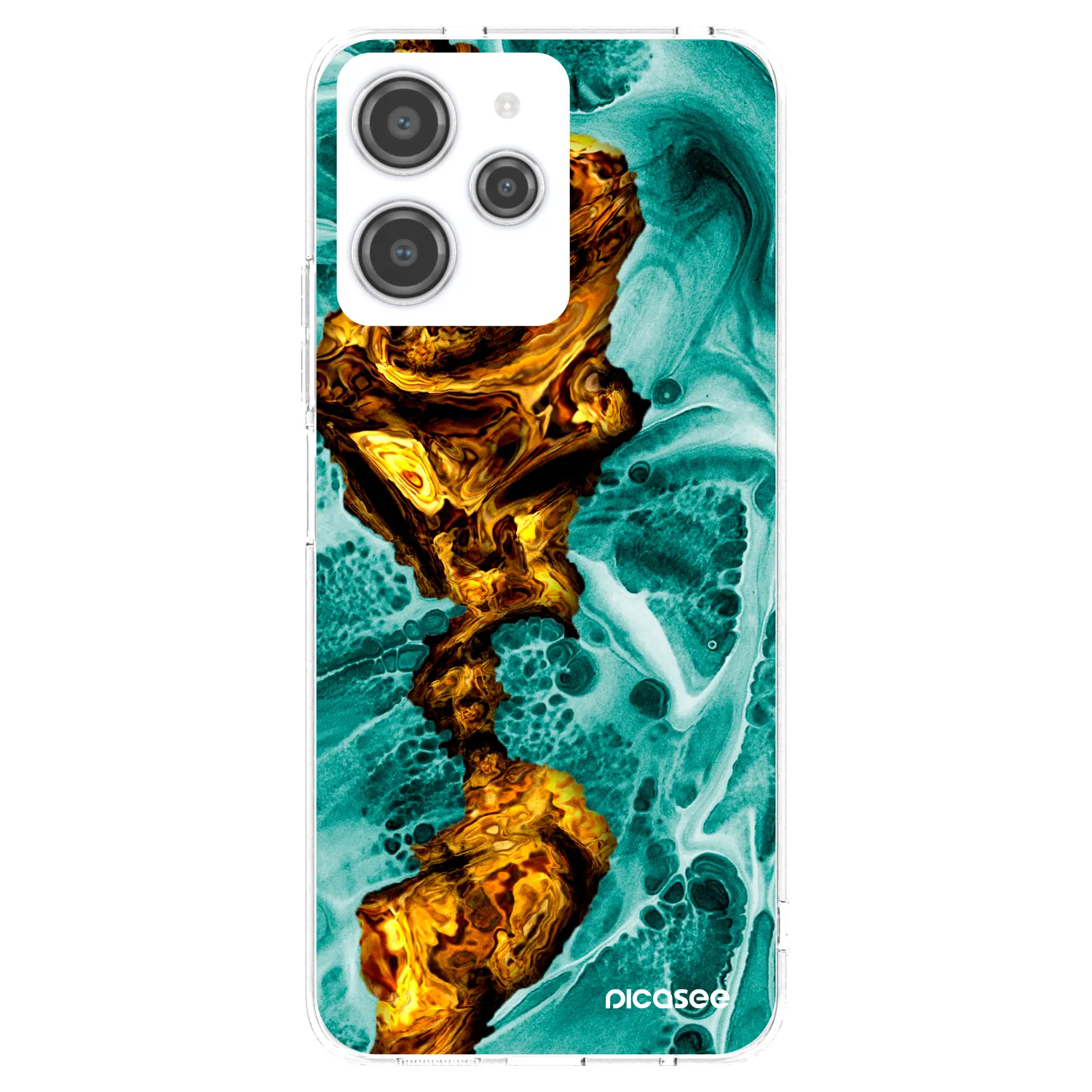 Picasee Xiaomi Redmi 12 4G Hülle - Transparentes Silikon - Goldsky