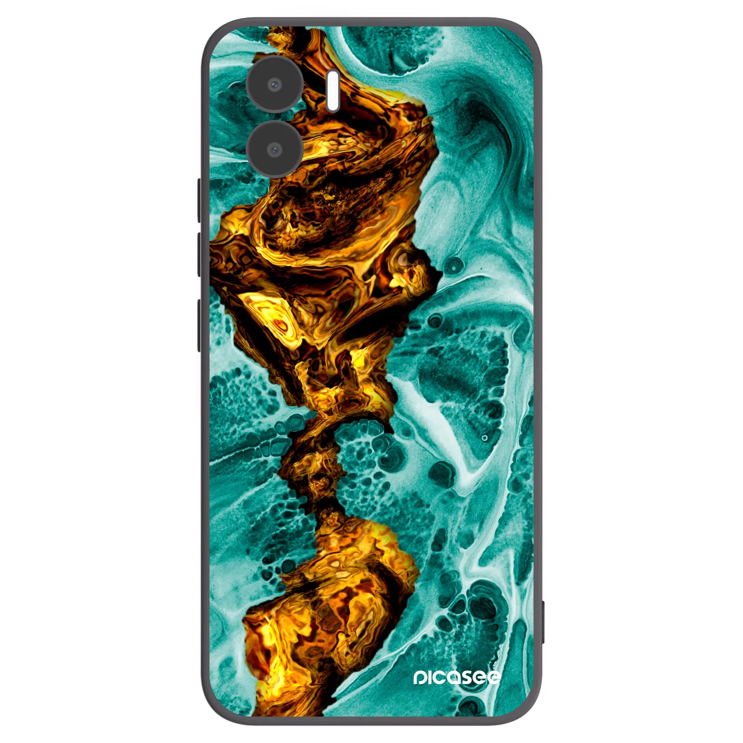 Picasee Xiaomi Redmi A2 Hülle - Schwarzes Silikon - Goldsky