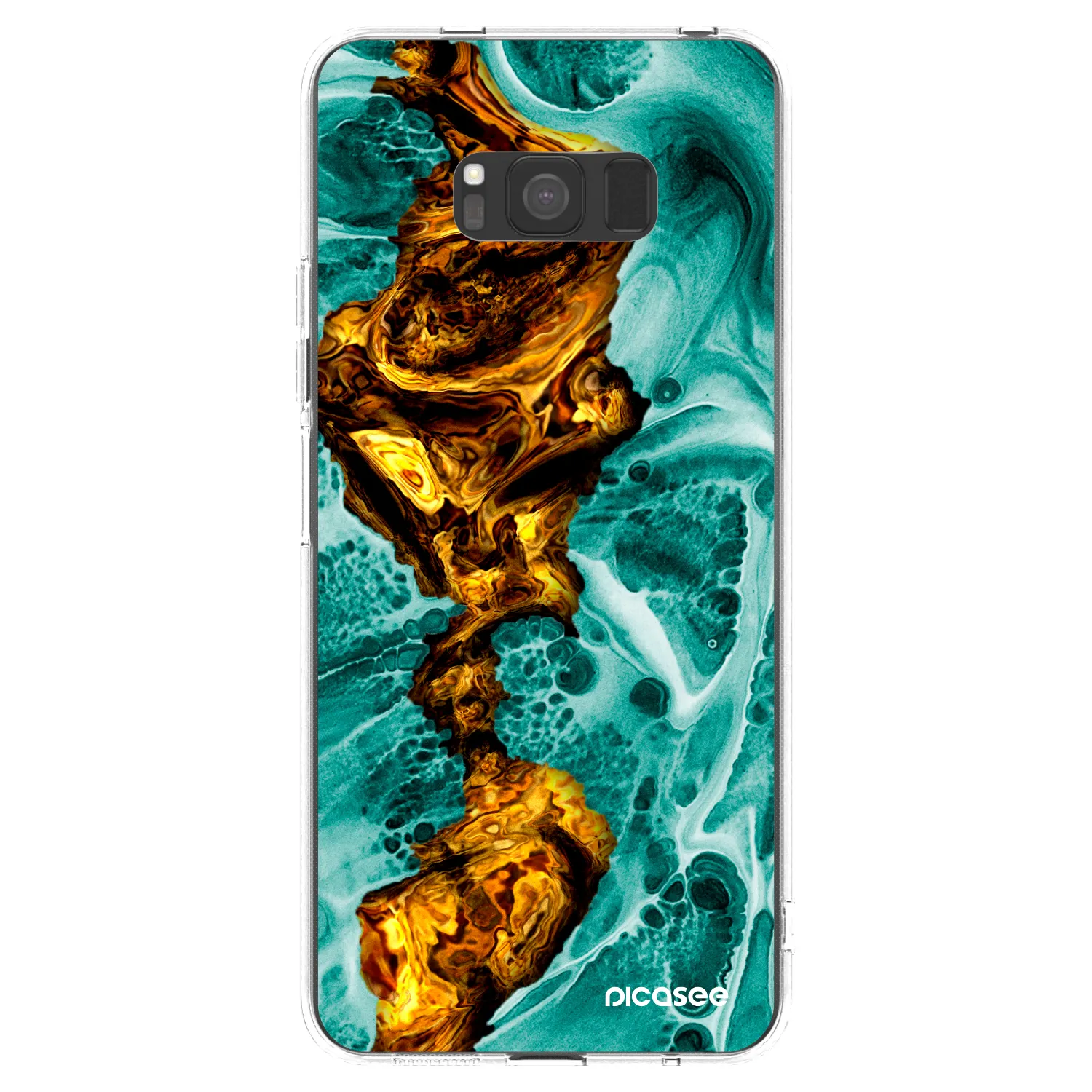 Picasee Samsung Galaxy S8 G950F Hülle - Transparentes Silikon - Goldsky
