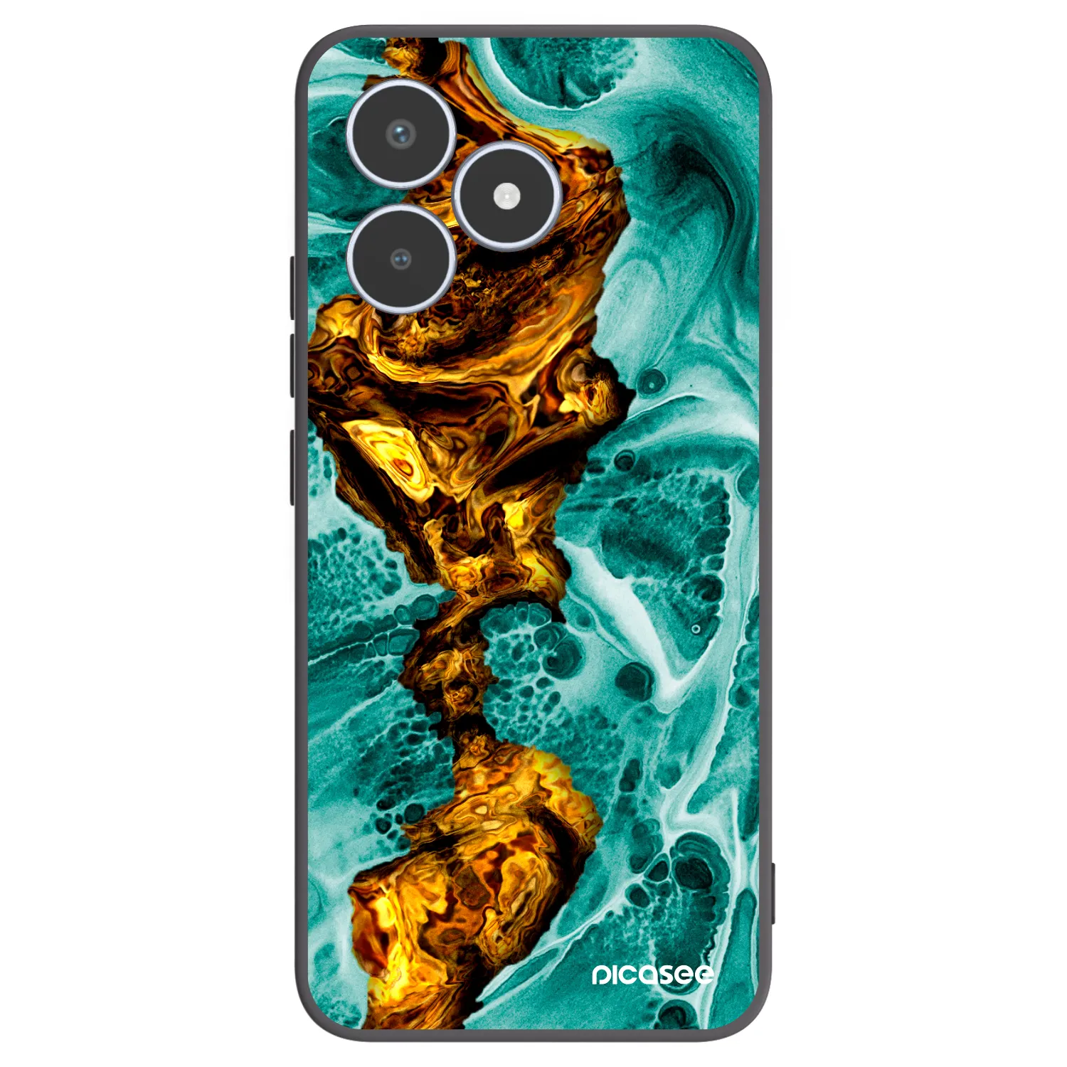 Picasee Realme C53 Hülle - Schwarzes Silikon - Goldsky