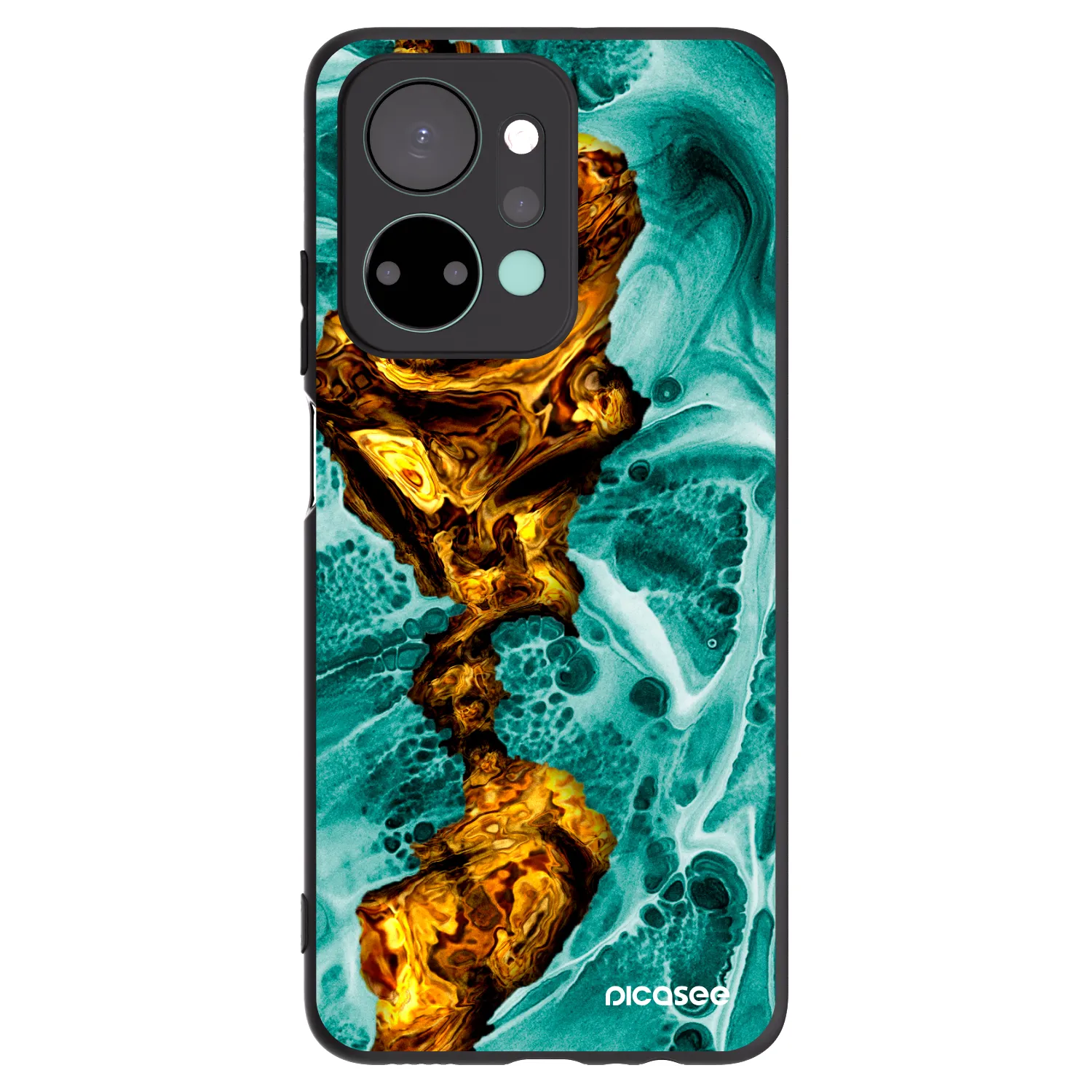 Picasee Honor X7a Hülle - Schwarzes Silikon - Goldsky