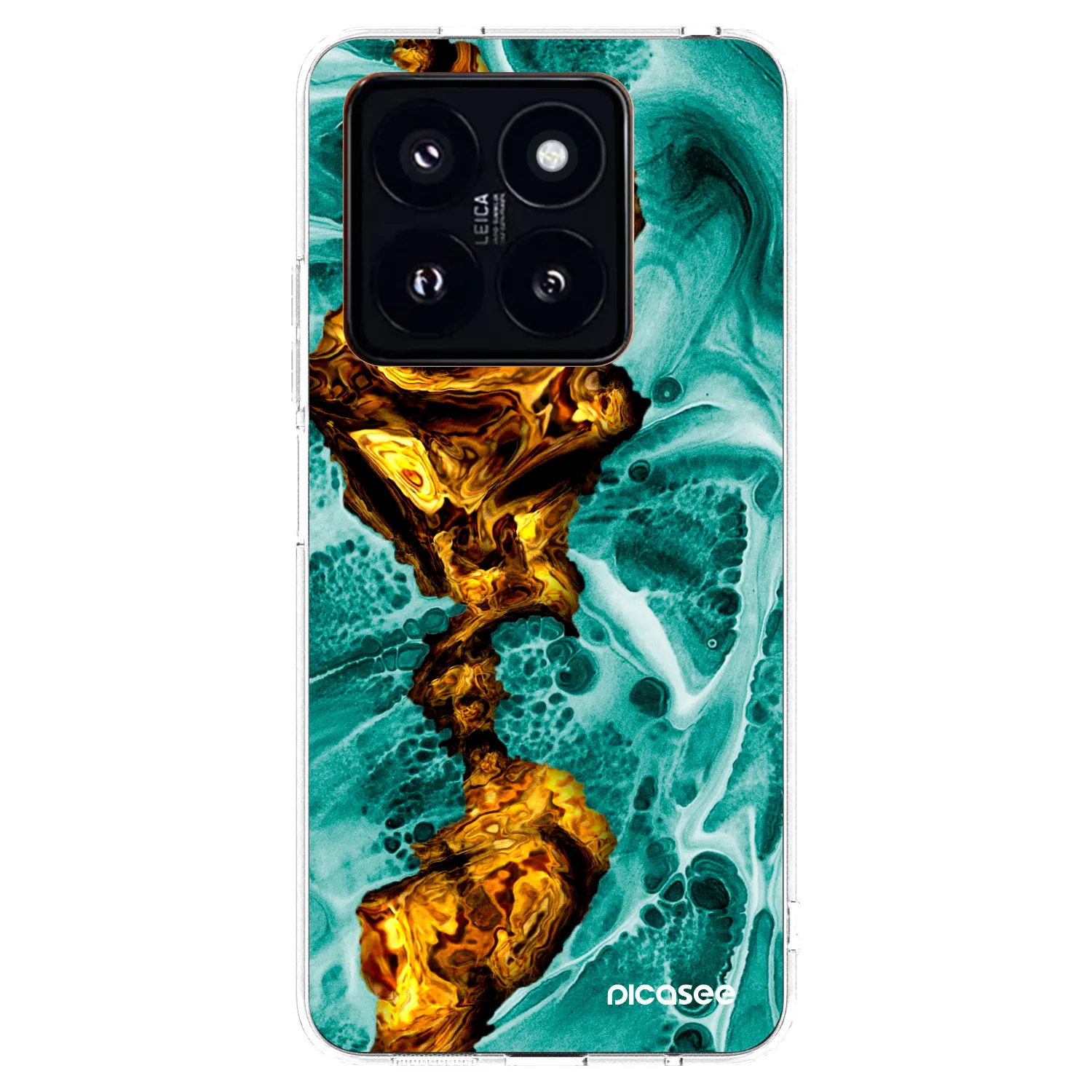 Picasee Xiaomi 14 Pro Hülle - Transparentes Silikon - Goldsky