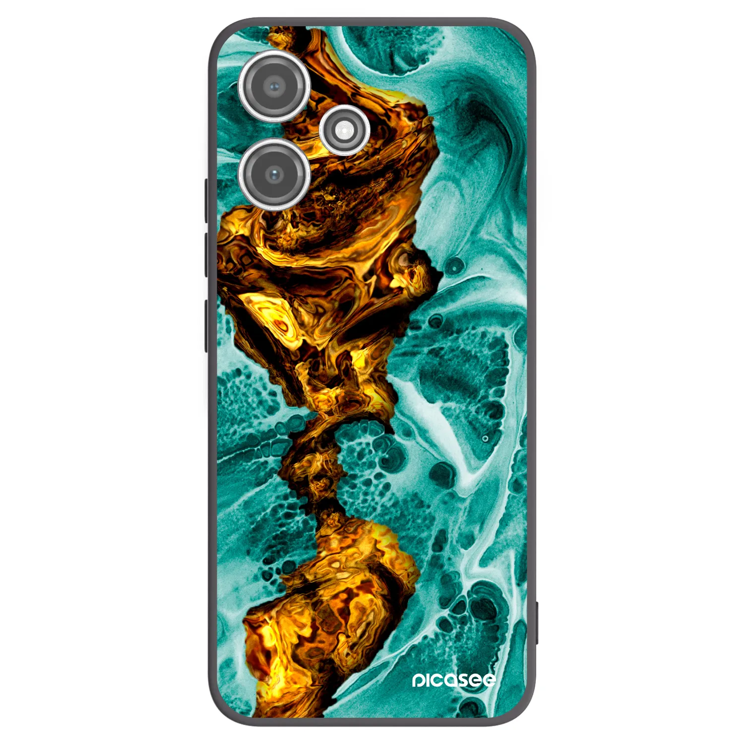 Picasee Xiaomi Redmi 12 5G Hülle - Schwarzes Silikon - Goldsky