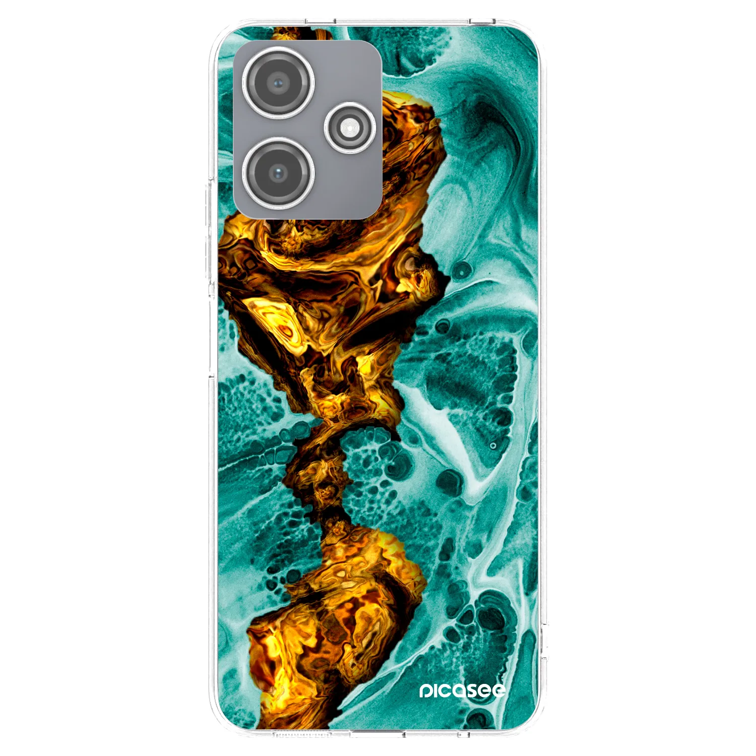 Picasee Xiaomi Redmi 12 5G Hülle - Transparentes Silikon - Goldsky