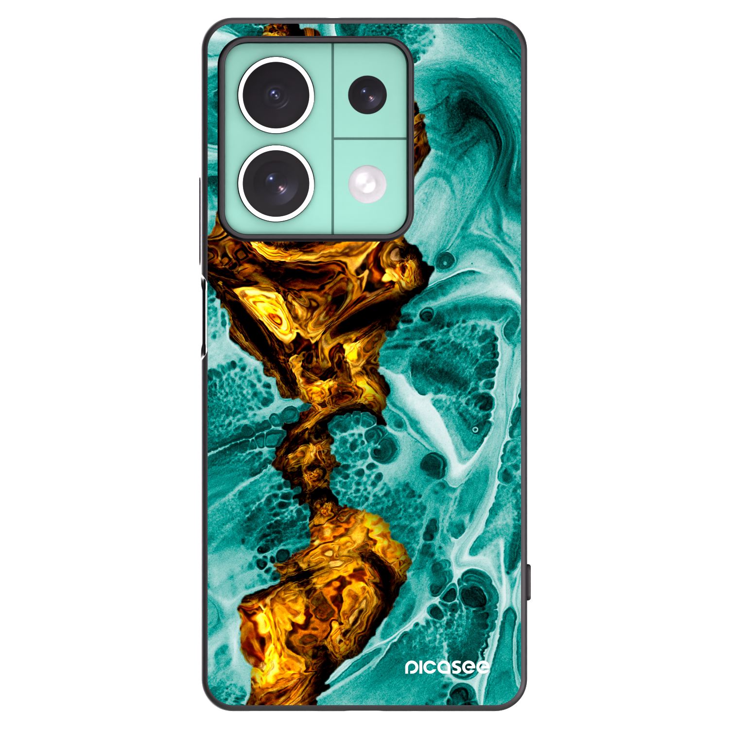 Picasee Xiaomi Redmi Note 13 5G Hülle - Schwarzes Silikon - Goldsky