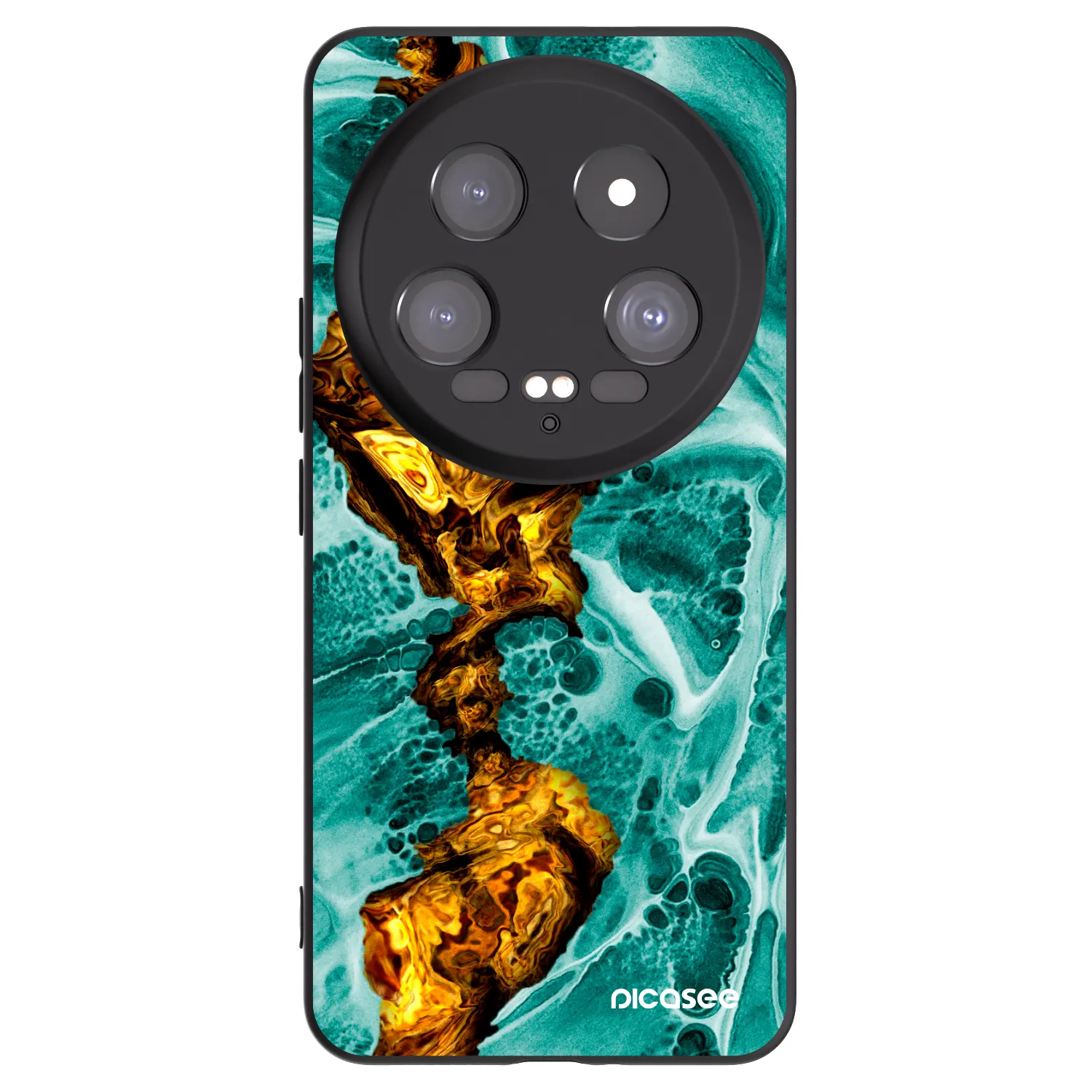 Picasee Xiaomi 14 Ultra Hülle - Schwarzes Silikon - Goldsky
