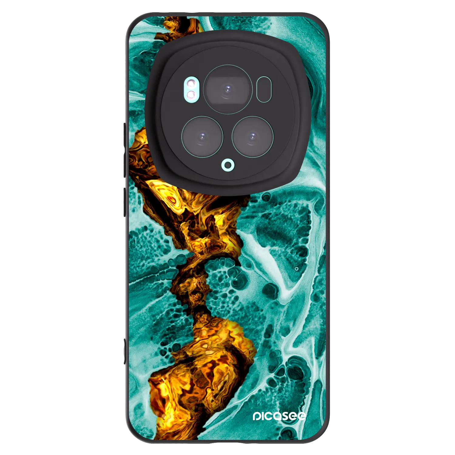 Picasee Honor Magic6 Pro Hülle - Schwarzes Silikon - Goldsky