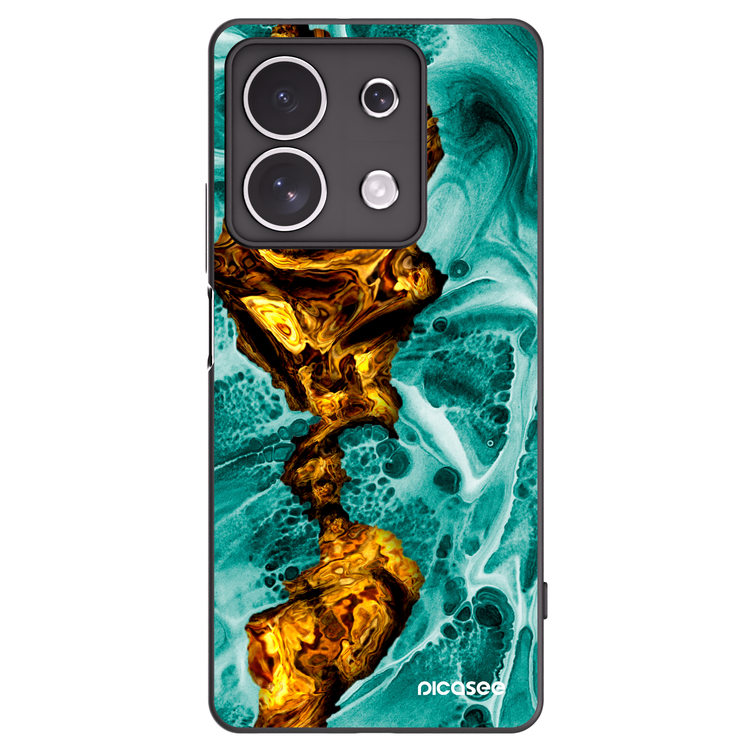 Picasee Xiaomi Redmi Note 13 4G Hülle - Schwarzes Silikon - Goldsky