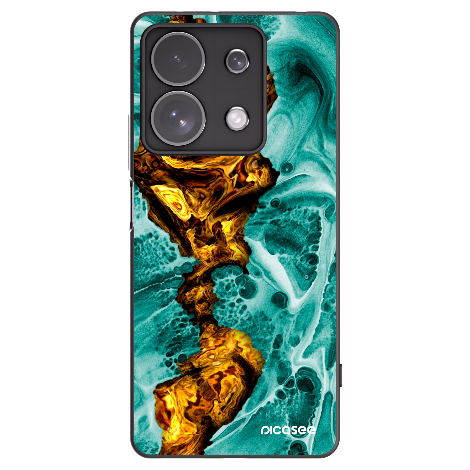 Picasee Xiaomi Redmi Note 13 Pro 4G Hülle - Schwarzes Silikon - Goldsky