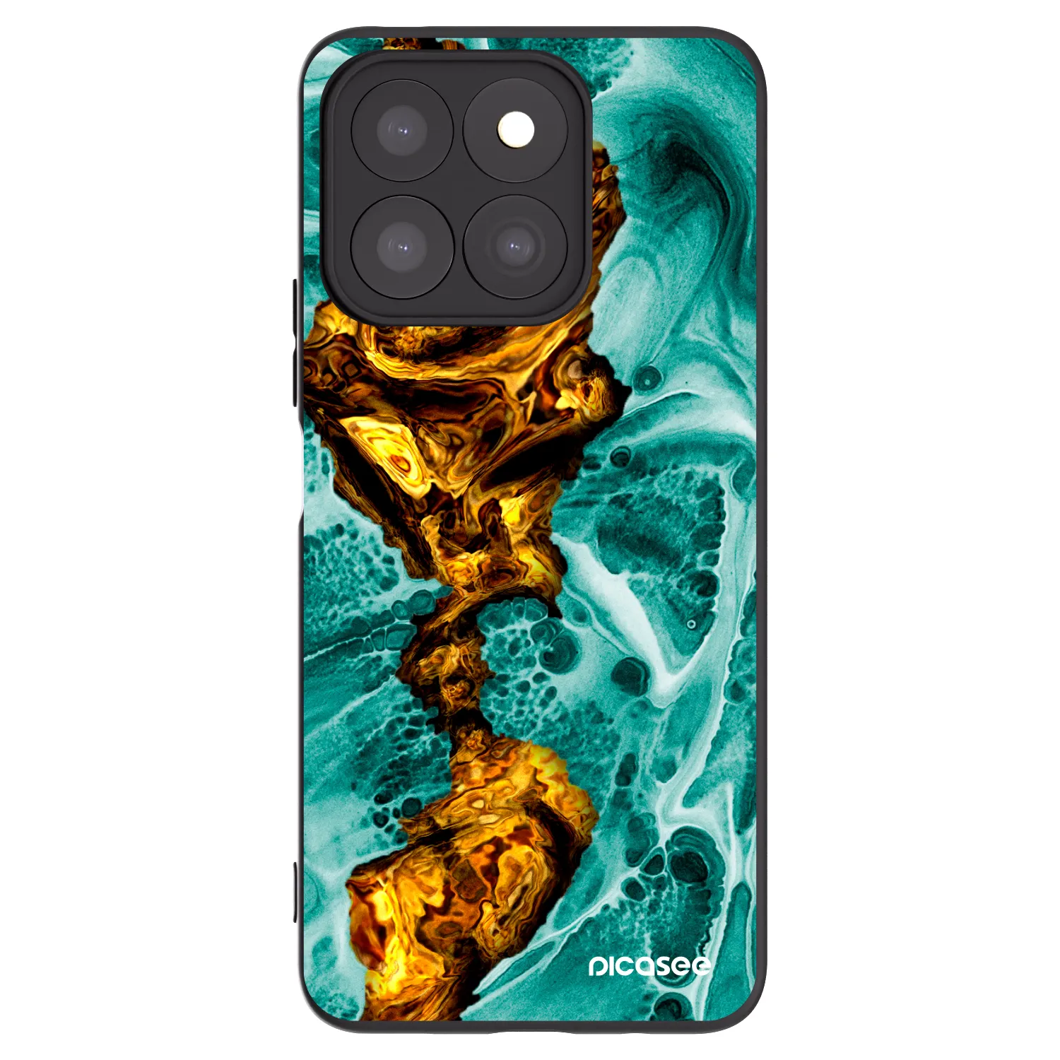 Picasee Honor X8b Hülle - Schwarzes Silikon - Goldsky