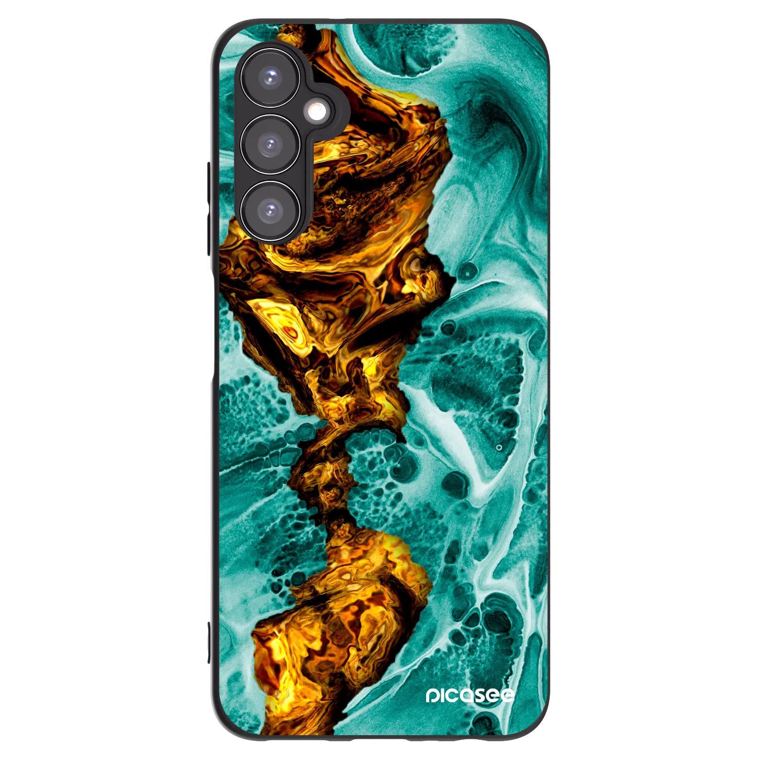 Picasee Samsung Galaxy A05s A057G Hülle - Schwarzes Silikon - Goldsky
