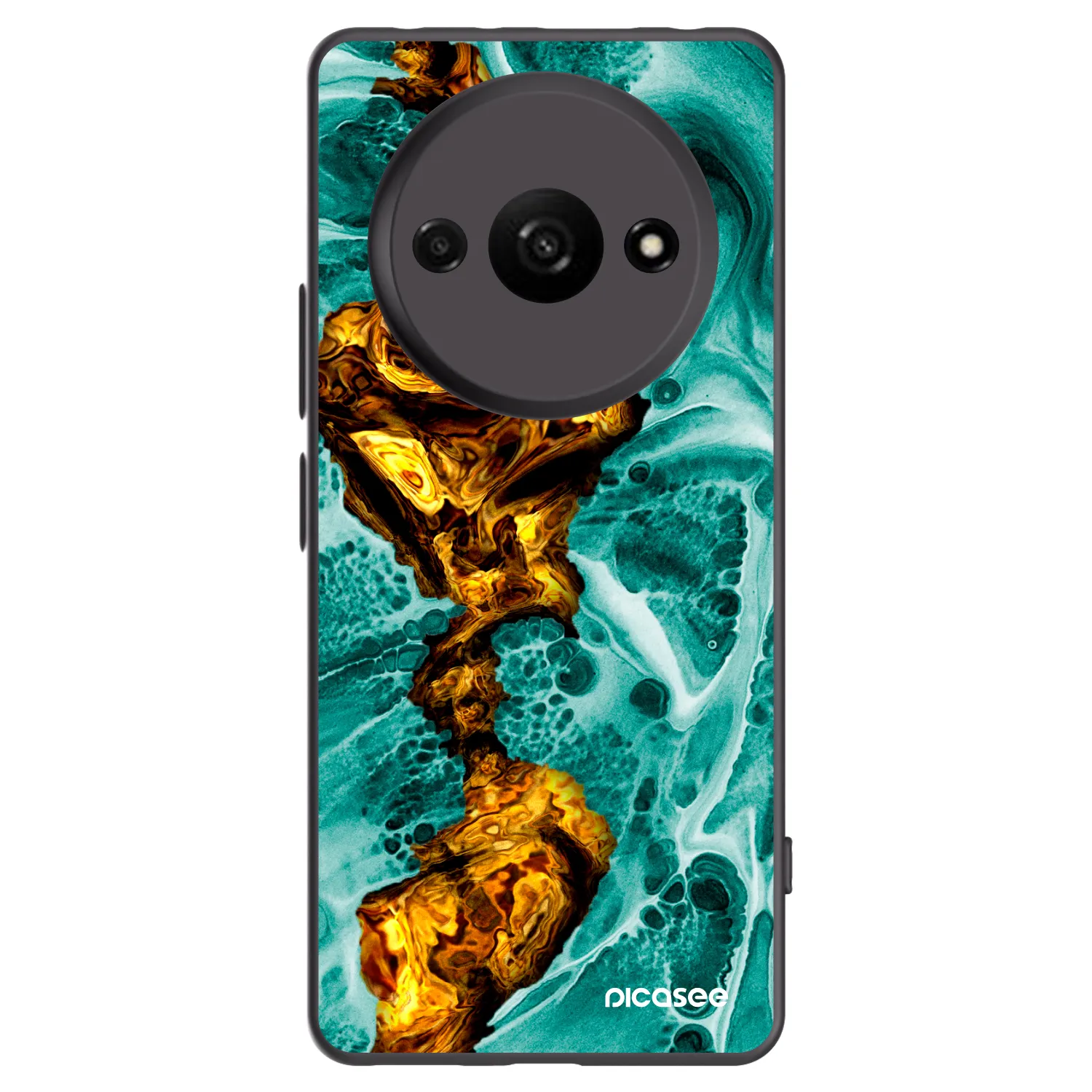Picasee Xiaomi Redmi A3 Hülle - Schwarzes Silikon - Goldsky
