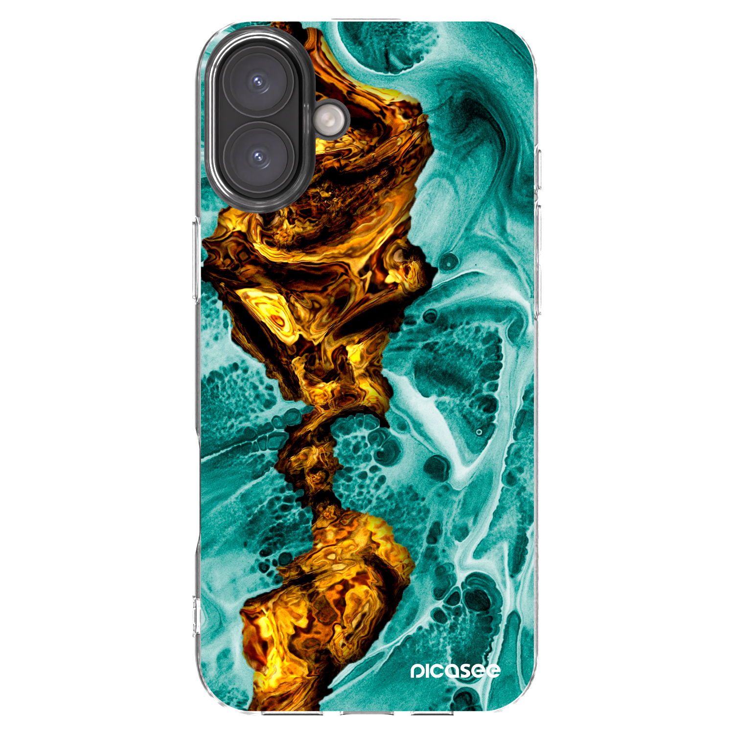 Picasee Apple iPhone 16 Plus Hülle - Transparentes Silikon - Goldsky