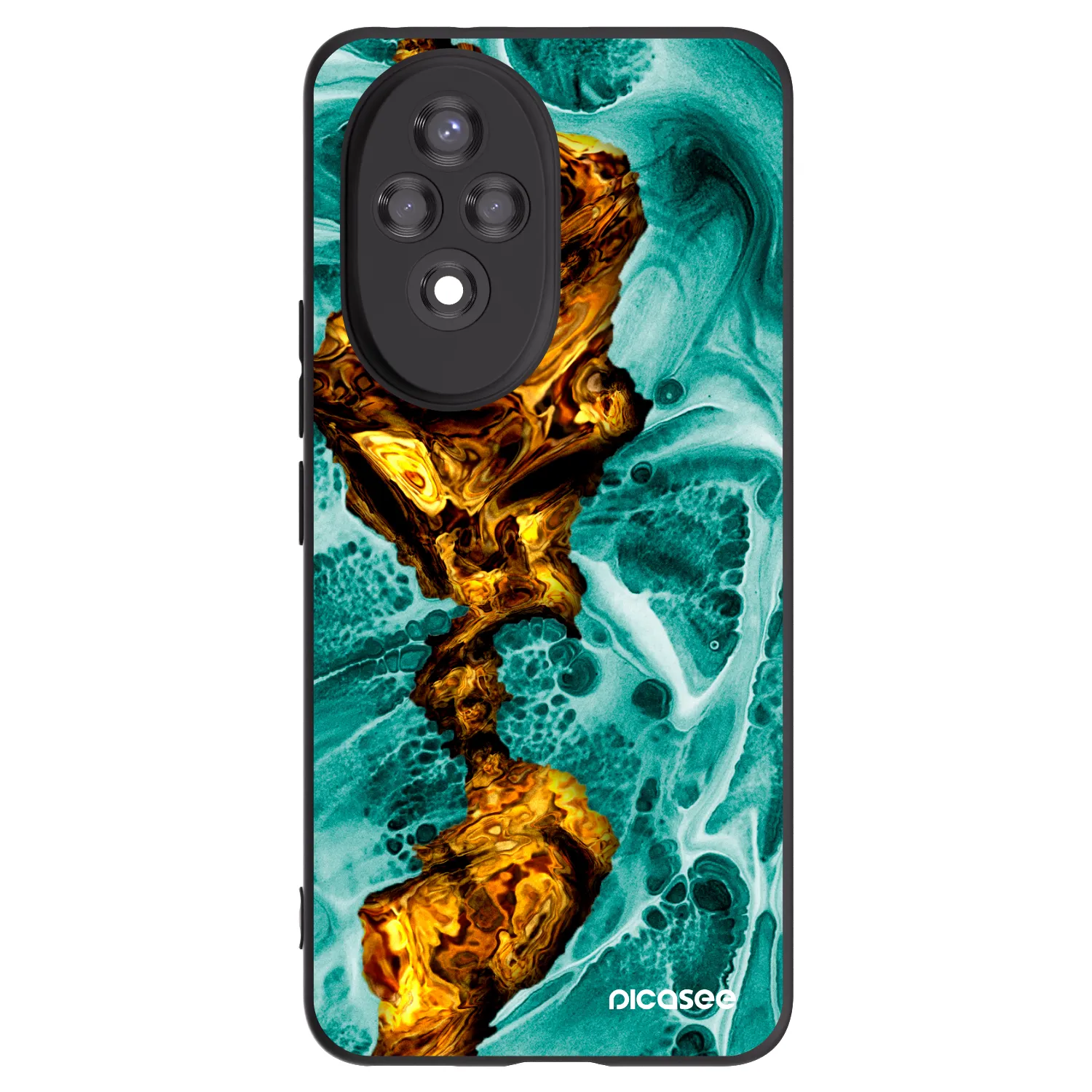 Picasee Honor 200 Pro 5G Hülle - Schwarzes Silikon - Goldsky