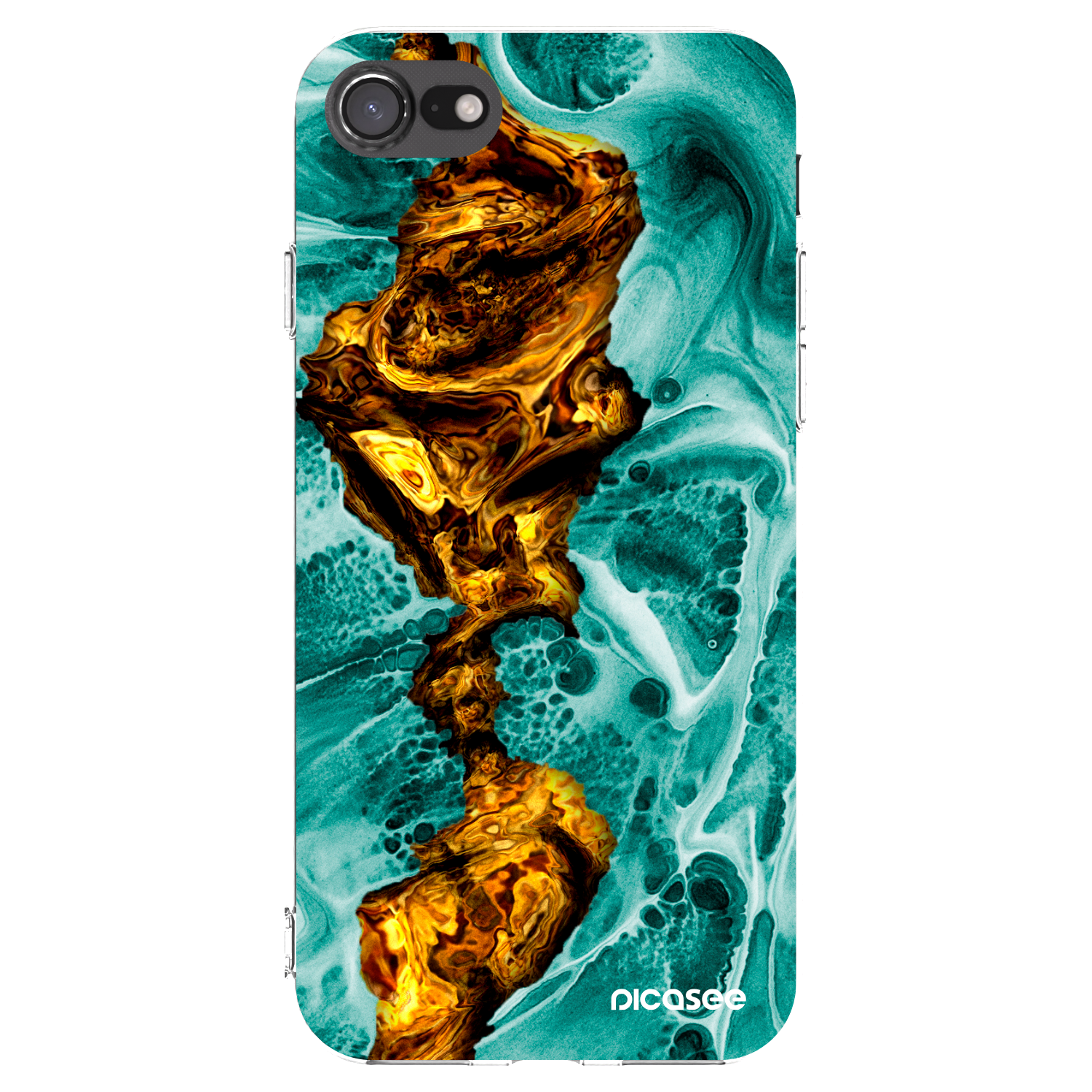 Picasee Apple iPhone 7 Hülle - Transparentes Silikon - Goldsky