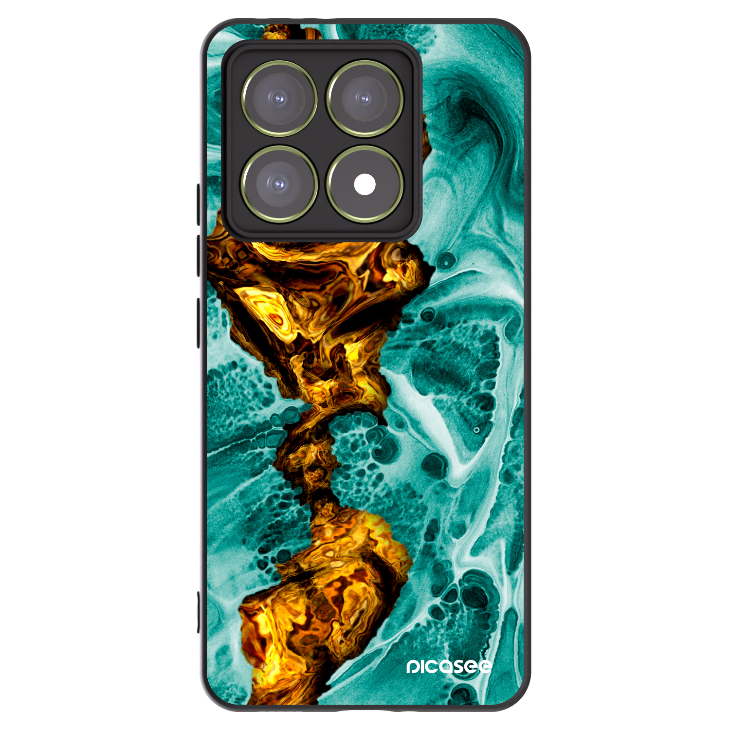 Picasee Xiaomi 14T Hülle - Schwarzes Silikon - Goldsky