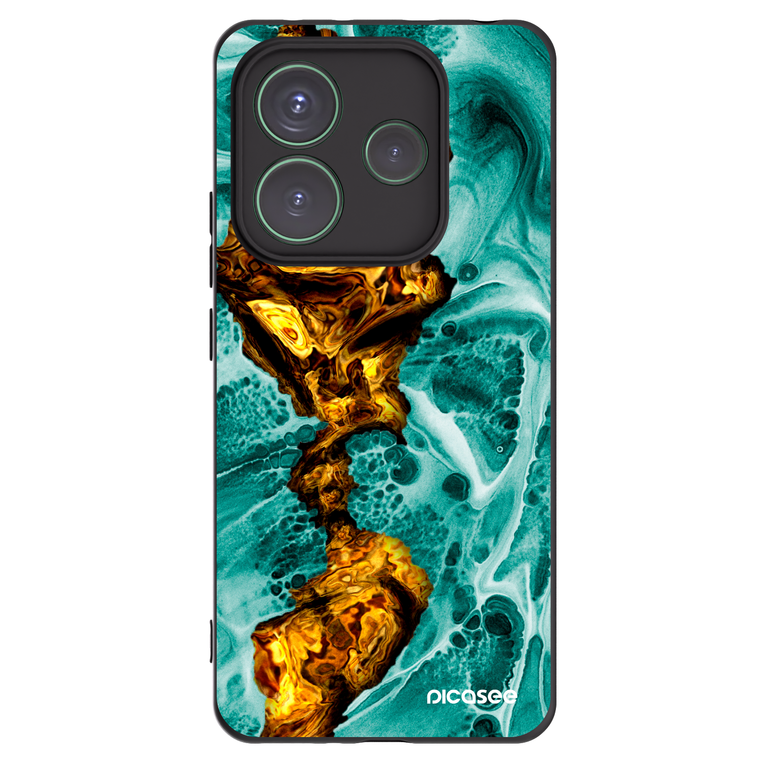 Picasee Xiaomi Redmi Note 14 5G Hülle - Schwarzes Silikon - Goldsky