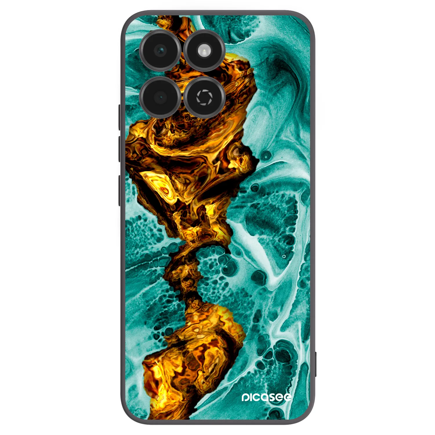 Picasee Honor 200 Smart 5G Hülle - Schwarzes Silikon - Goldsky