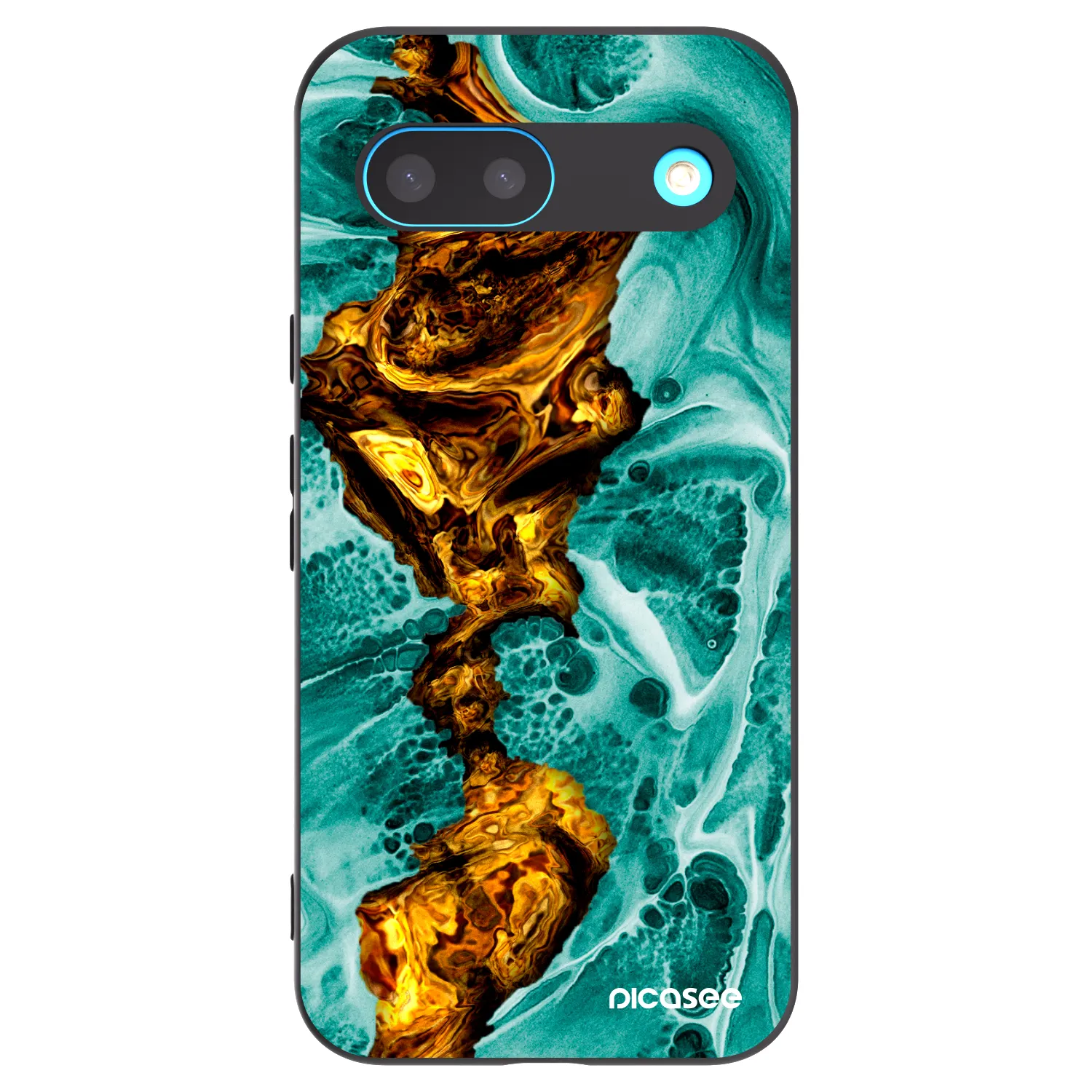 Picasee Google Pixel 8 Hülle - Schwarzes Silikon - Goldsky