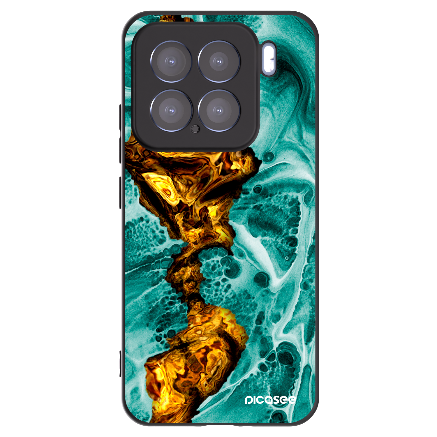 Picasee Xiaomi 15 Hülle - Schwarzes Silikon - Goldsky