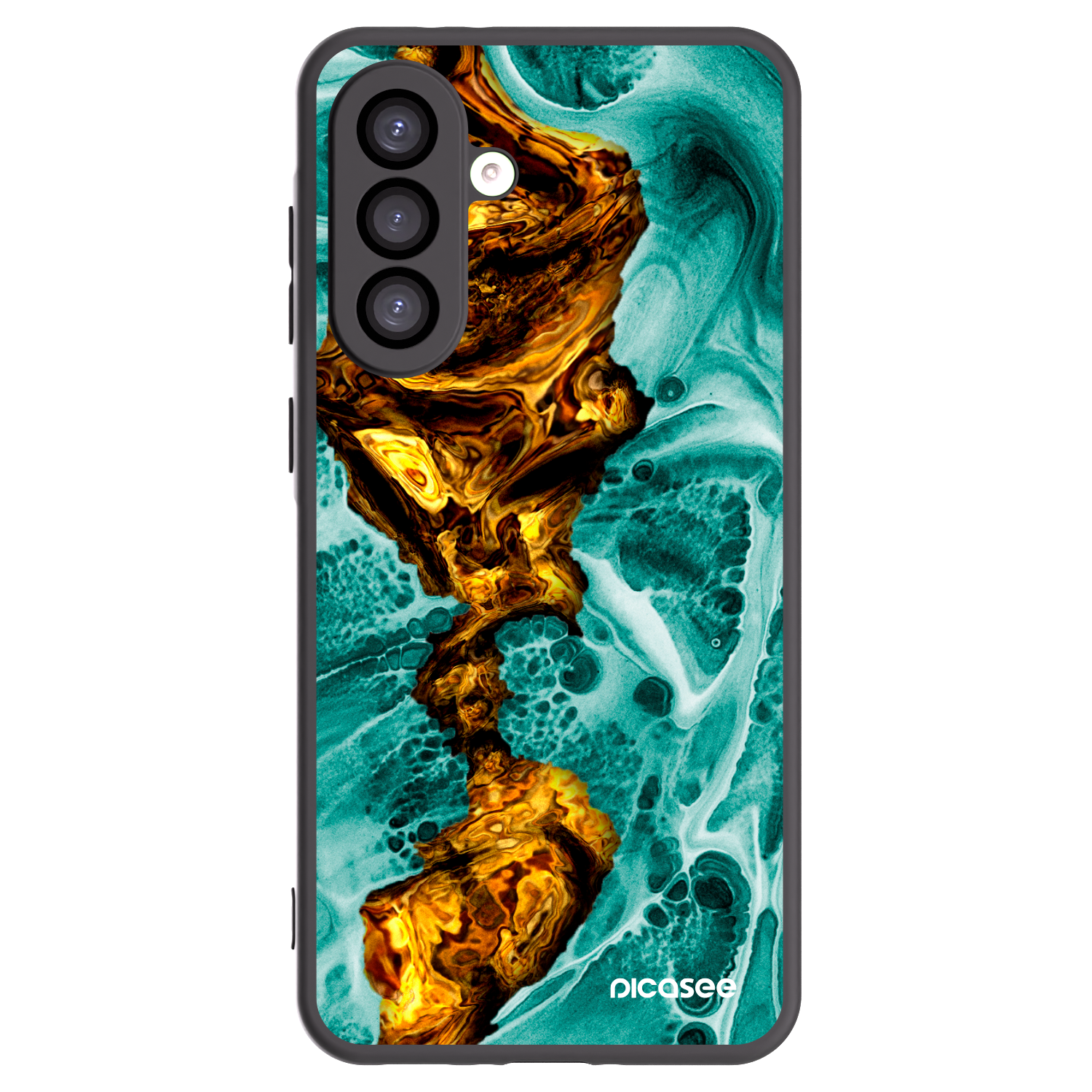Picasee Samsung Galaxy A26 5G A266B Hülle - Schwarzes Silikon - Goldsky