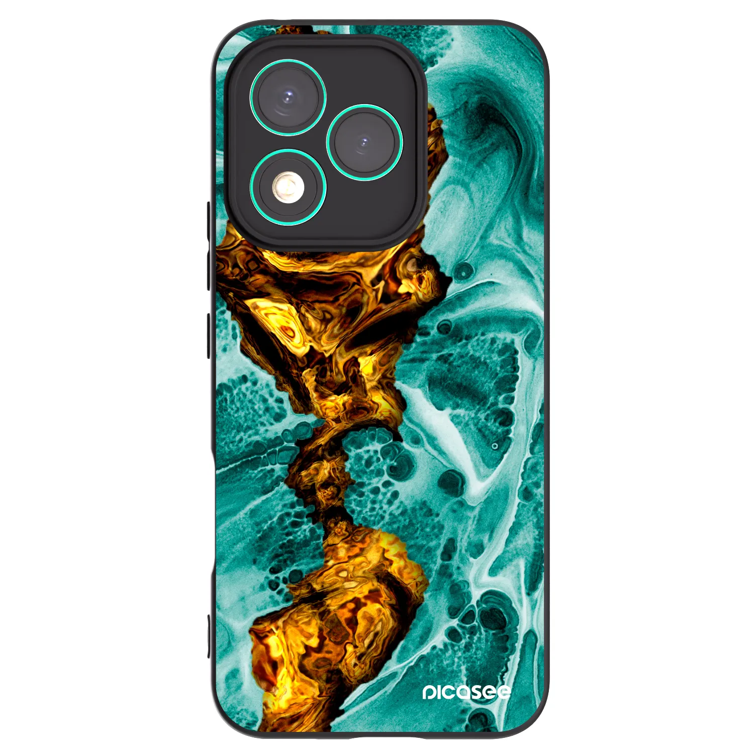 Picasee Honor 400 Lite 5G Hülle - Schwarzes Silikon - Goldsky