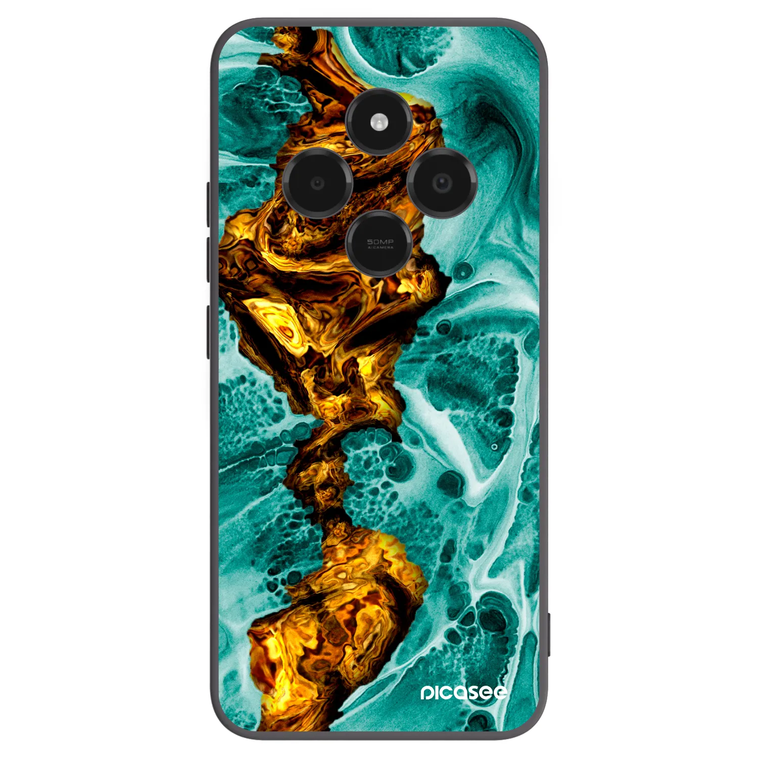 Picasee Xiaomi Poco C75 Hülle - Schwarzes Silikon - Goldsky