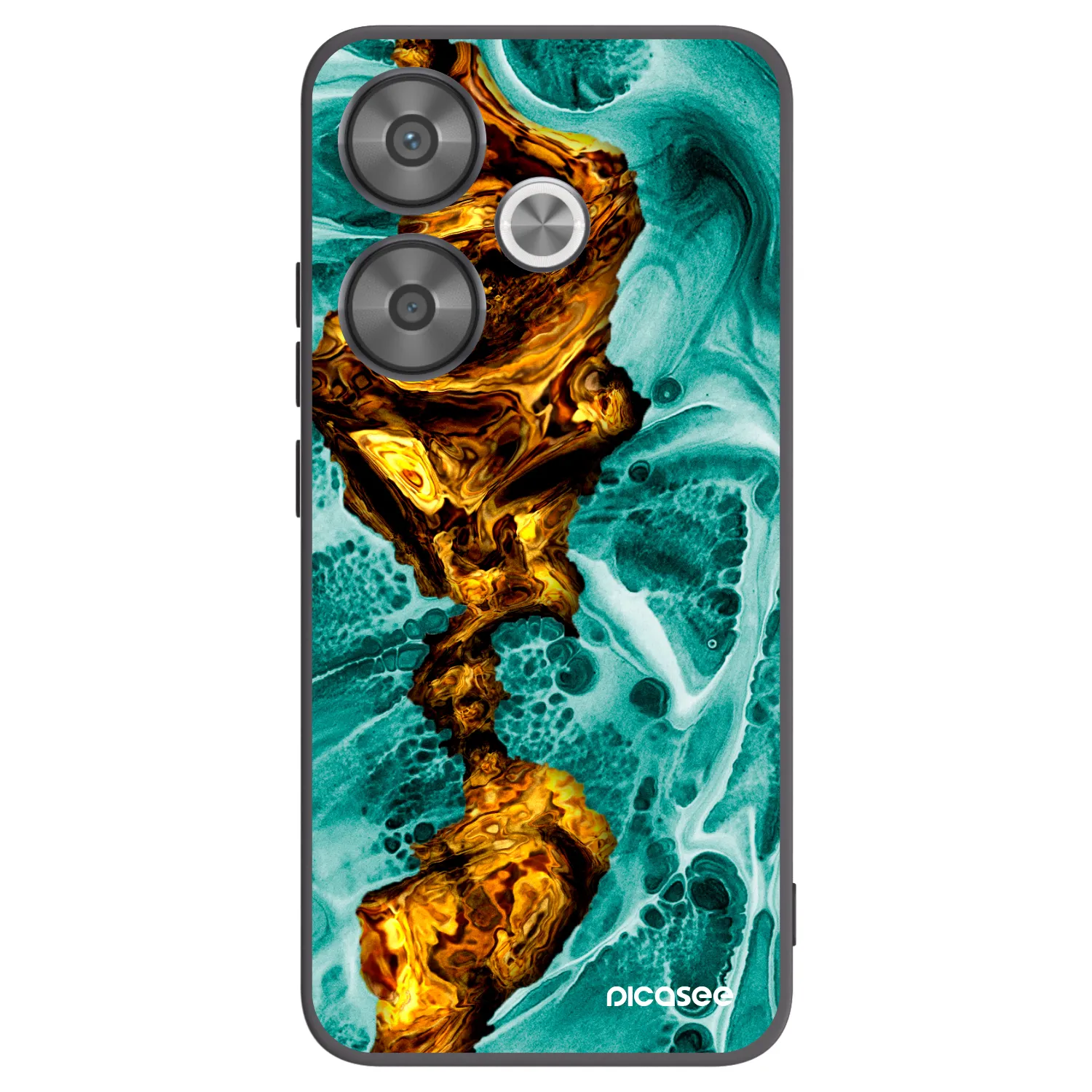 Picasee Xiaomi Poco F6 Hülle - Schwarzes Silikon - Goldsky