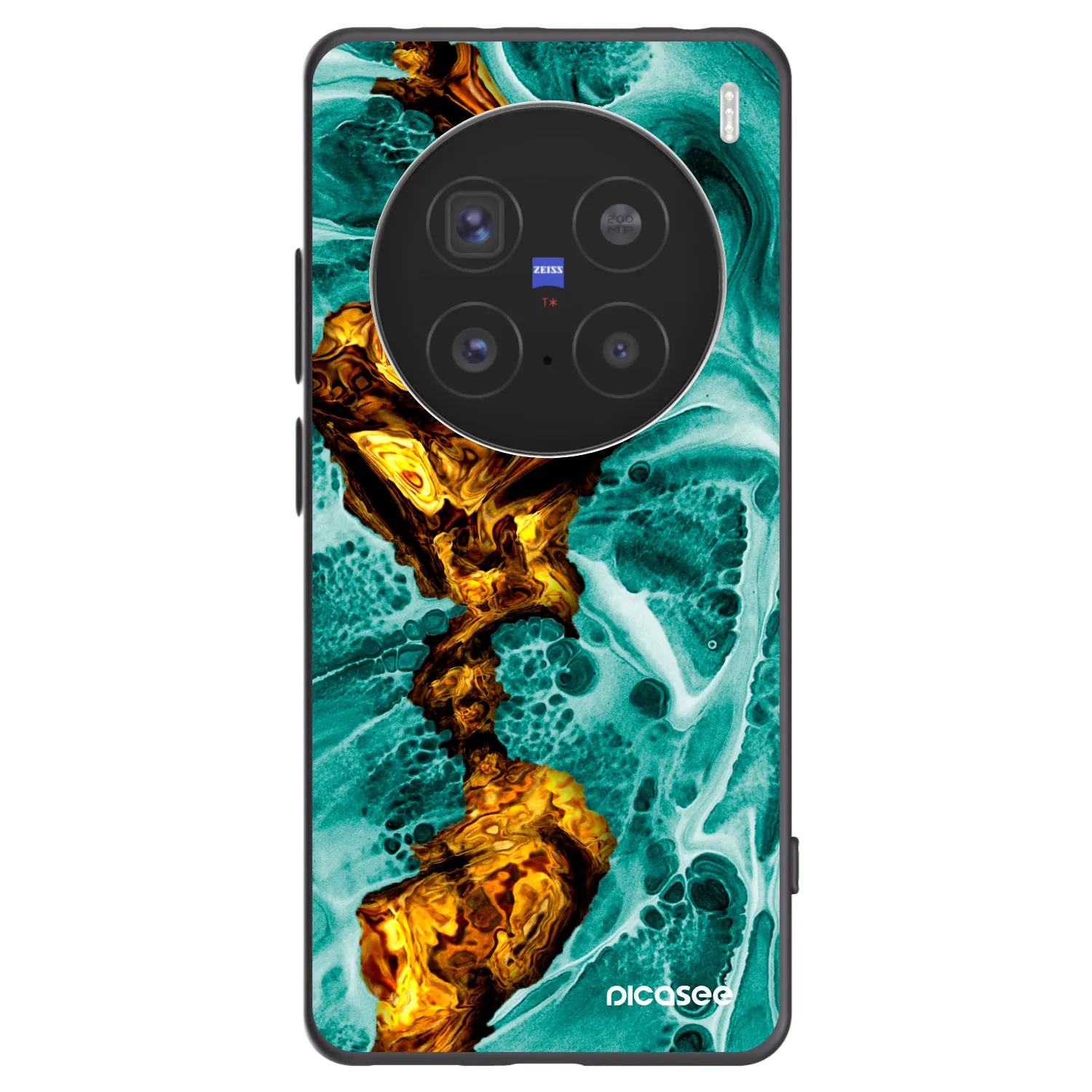 Picasee Vivo X200 Pro Hülle - Schwarzes Silikon - Goldsky