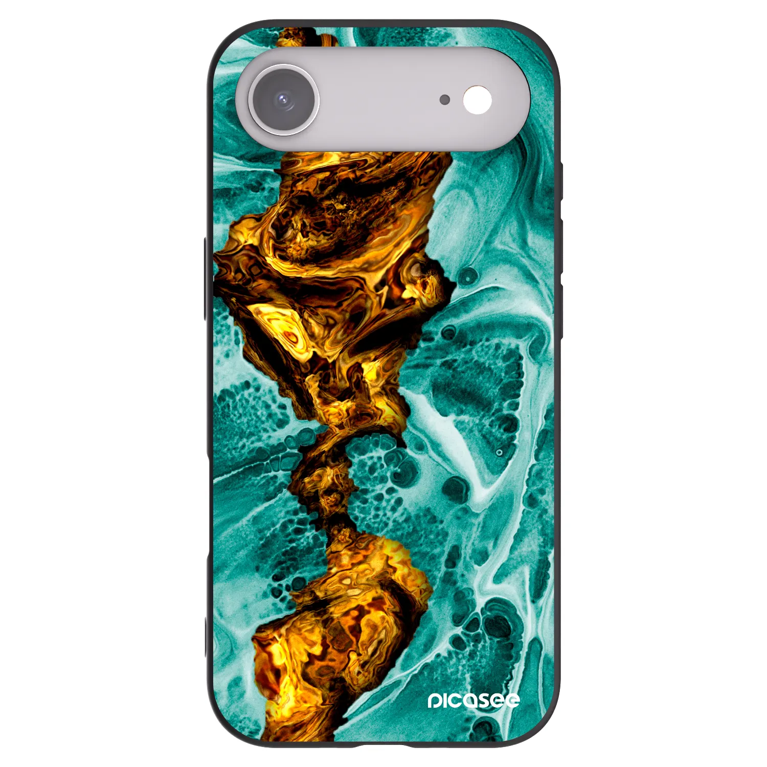 Picasee Apple iPhone Air Hülle - Schwarzes Silikon - Goldsky