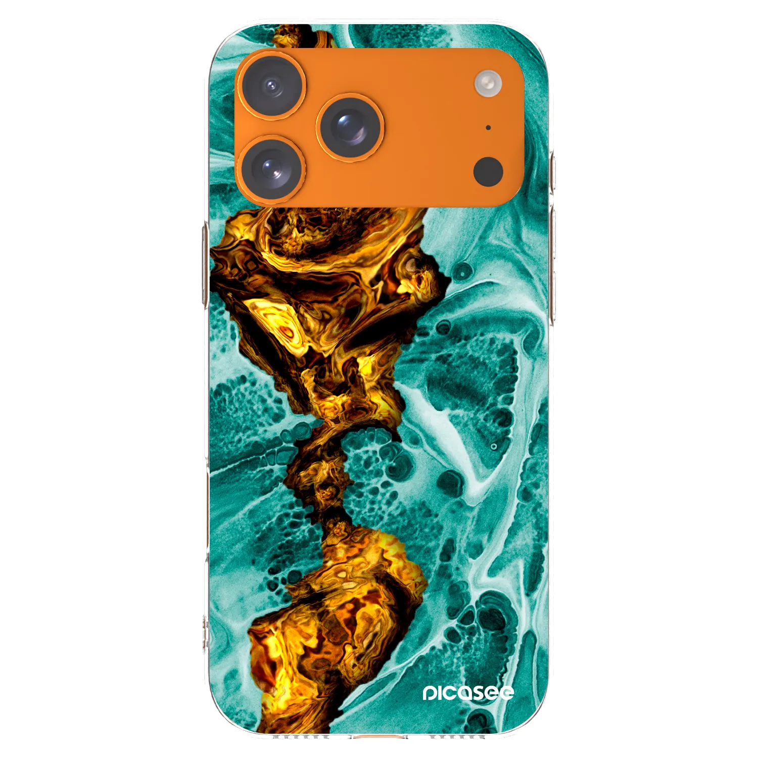 Picasee Apple iPhone 17 Pro Max Hülle - Transparentes Silikon - Goldsky