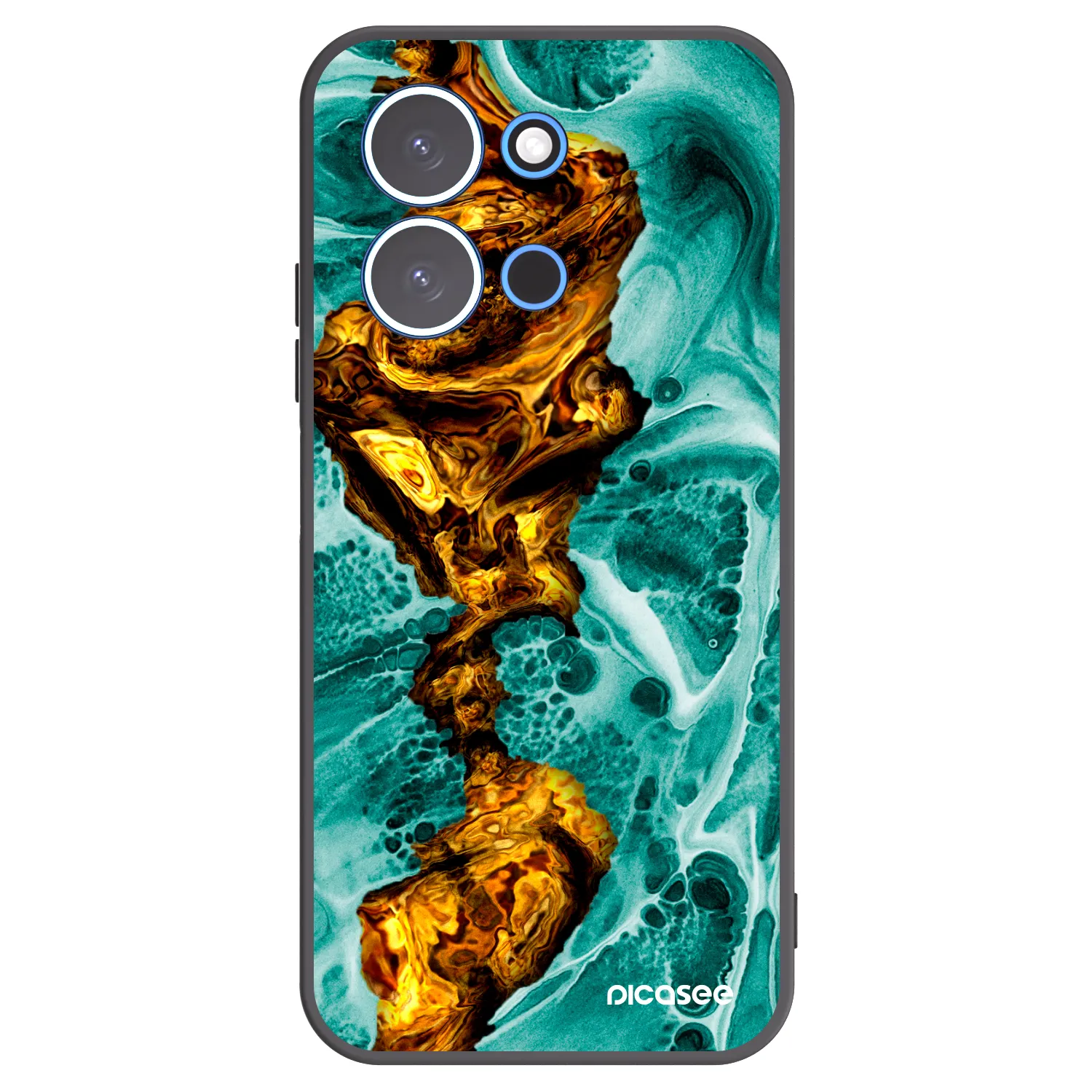 Picasee Xiaomi Redmi 15C 4G Hülle - Schwarzes Silikon - Goldsky