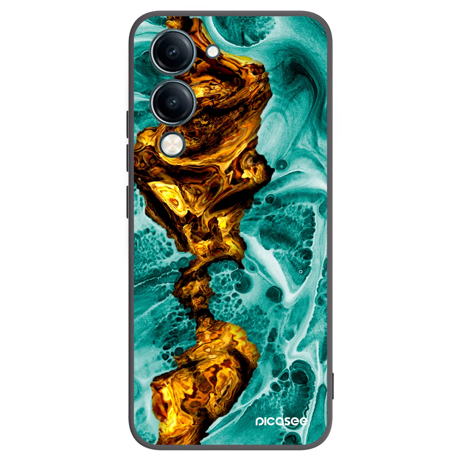 Picasee Vivo Y29s 5G Hülle - Schwarzes Silikon - Goldsky