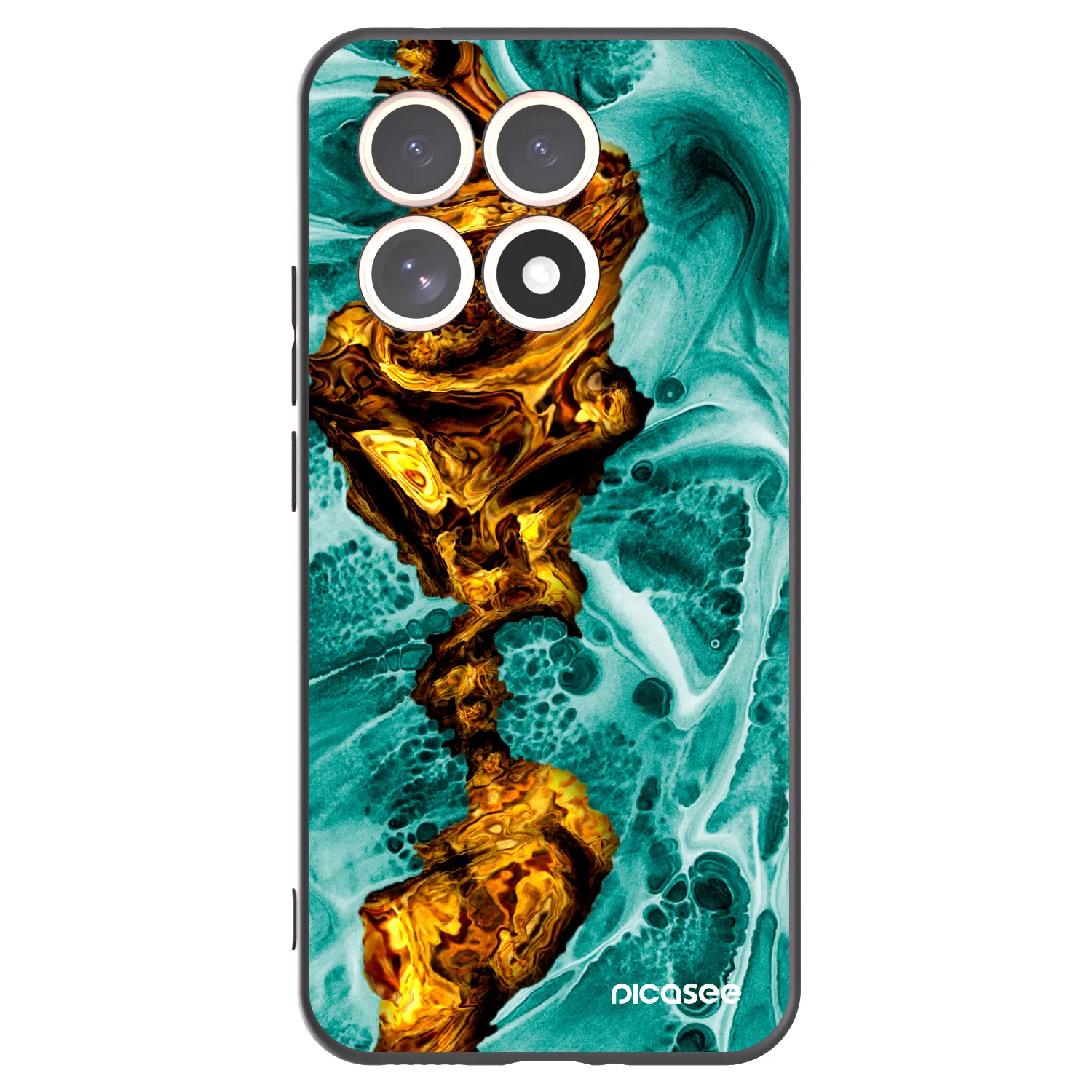 Picasee Xiaomi 15T Hülle - Schwarzes Silikon - Goldsky