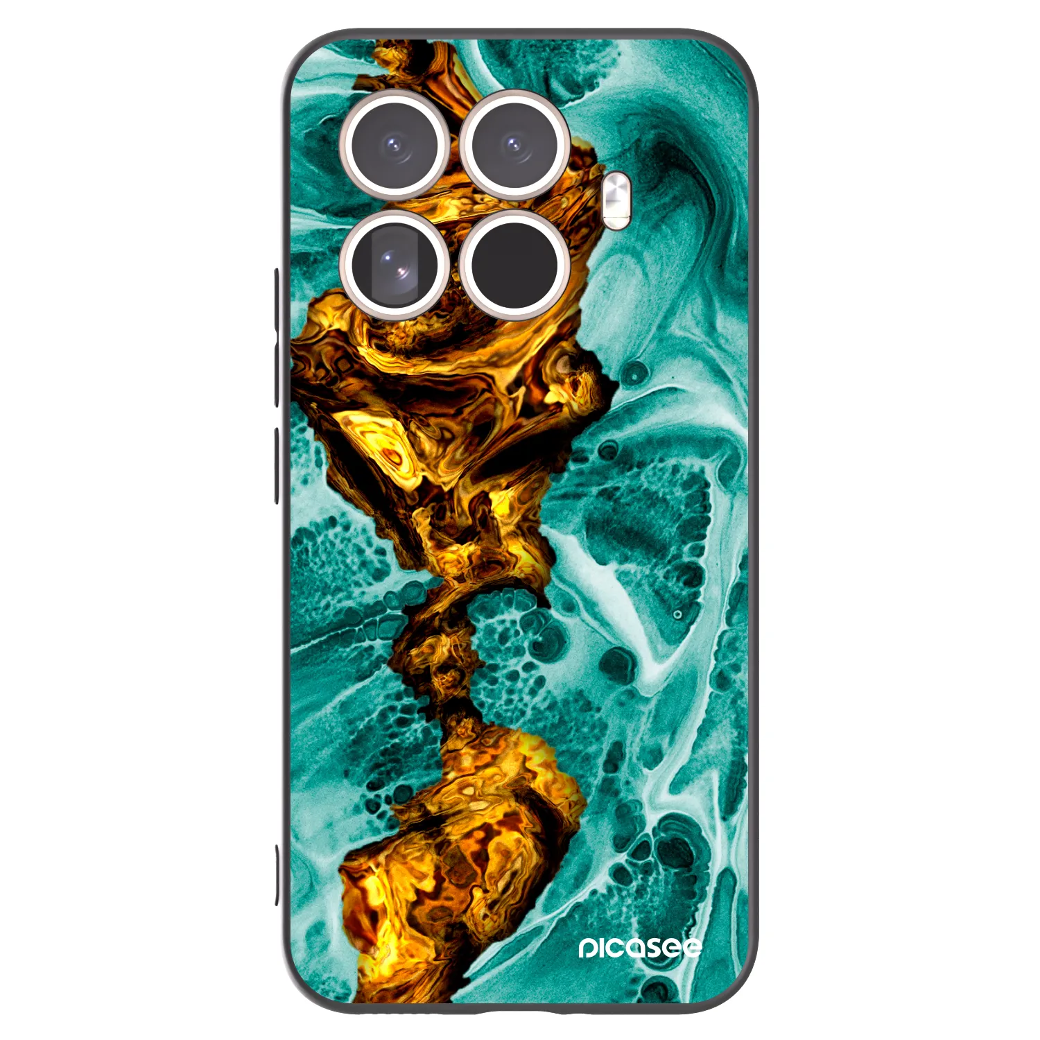 Picasee Xiaomi 15T Pro Hülle - Schwarzes Silikon - Goldsky