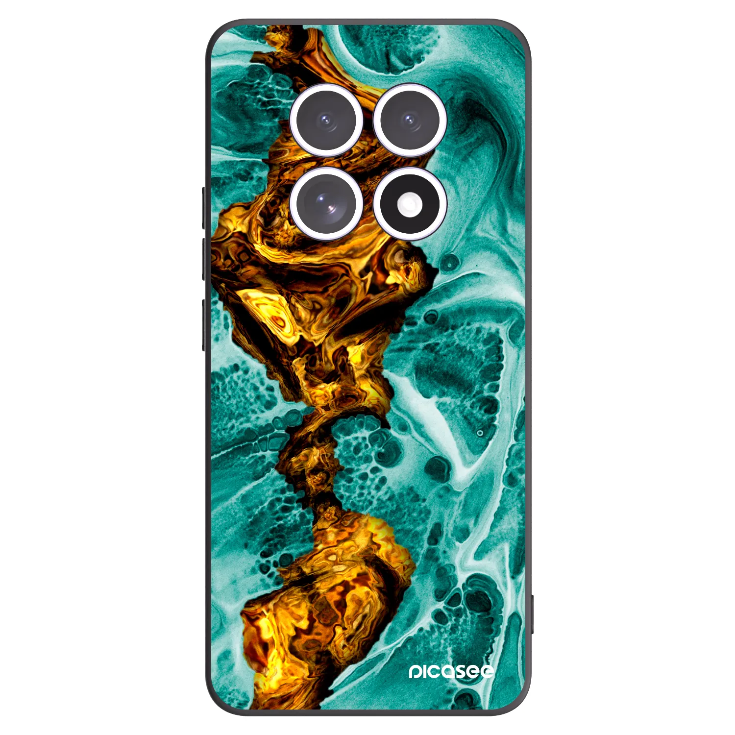 Picasee Xiaomi Redmi Note 15 Hülle - Schwarzes Silikon - Goldsky