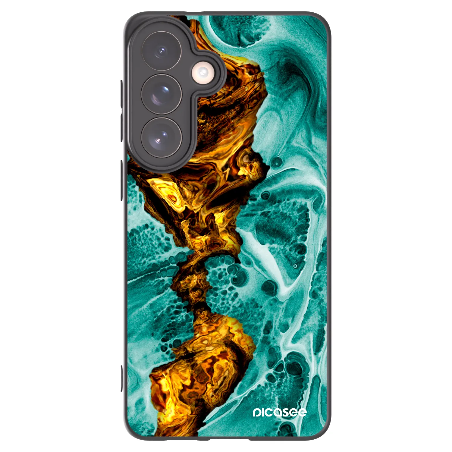 Picasee Samsung Galaxy S26+ Hülle - Schwarzes Silikon - Goldsky