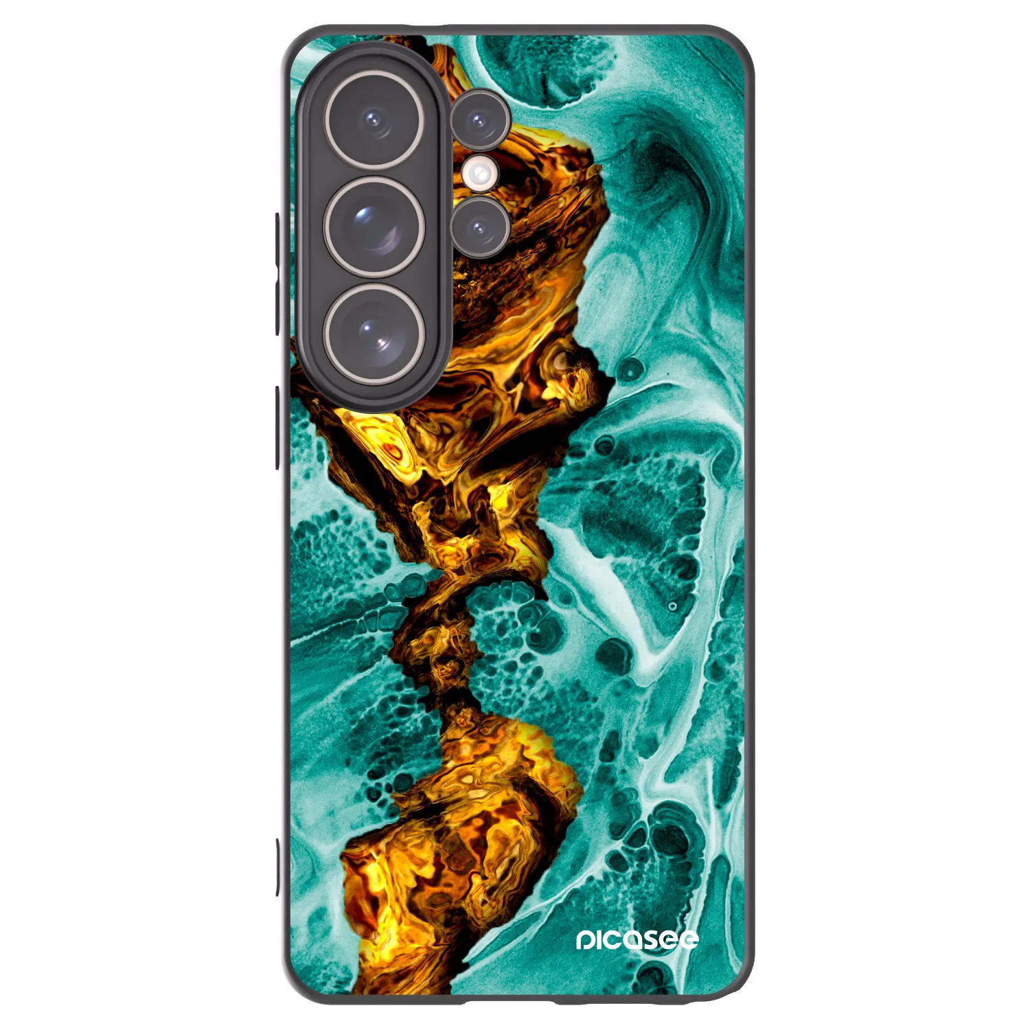 Picasee Samsung Galaxy S26 Ultra Hülle - Schwarzes Silikon - Goldsky