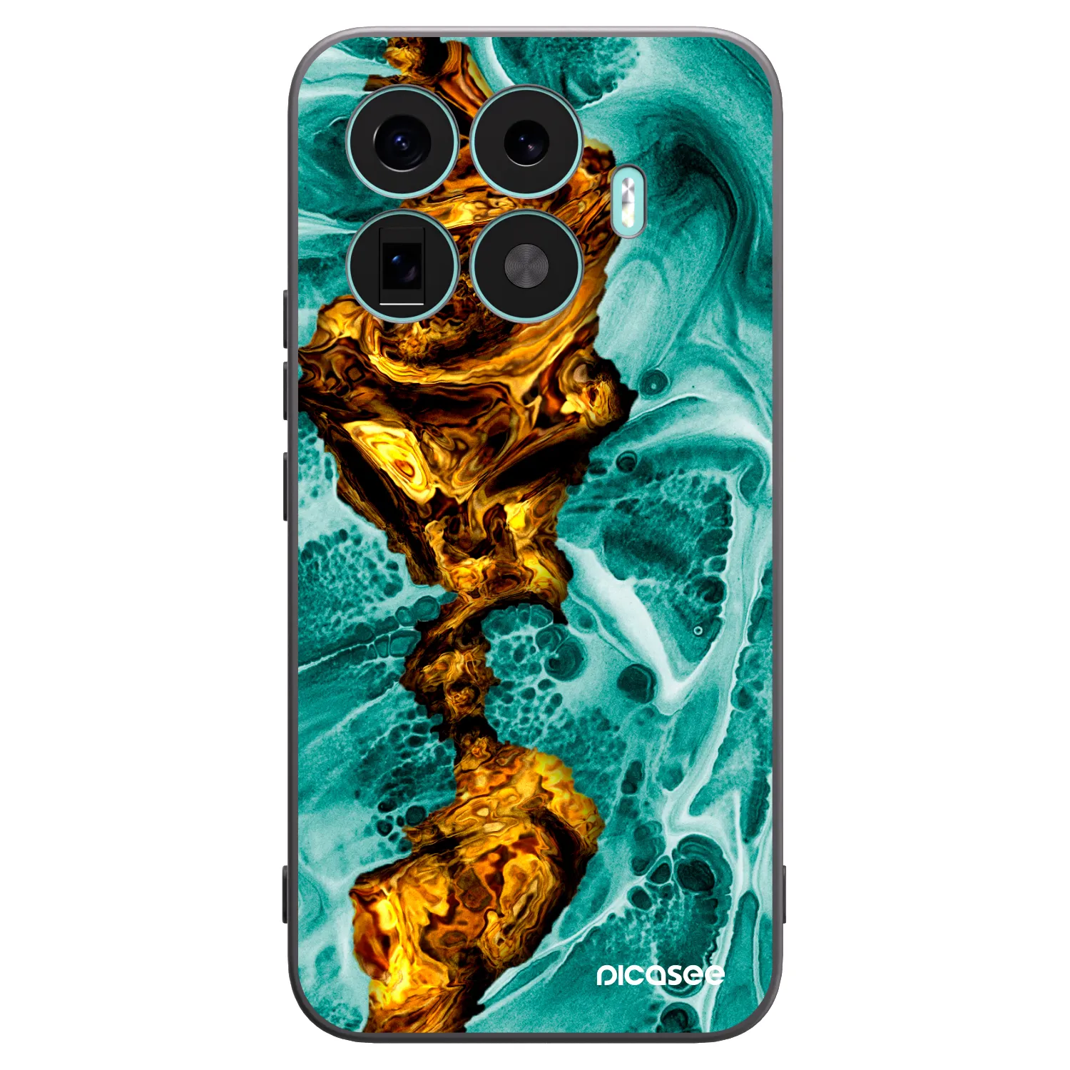 Picasee Xiaomi 17T Pro Hülle - Schwarzes Silikon - Goldsky