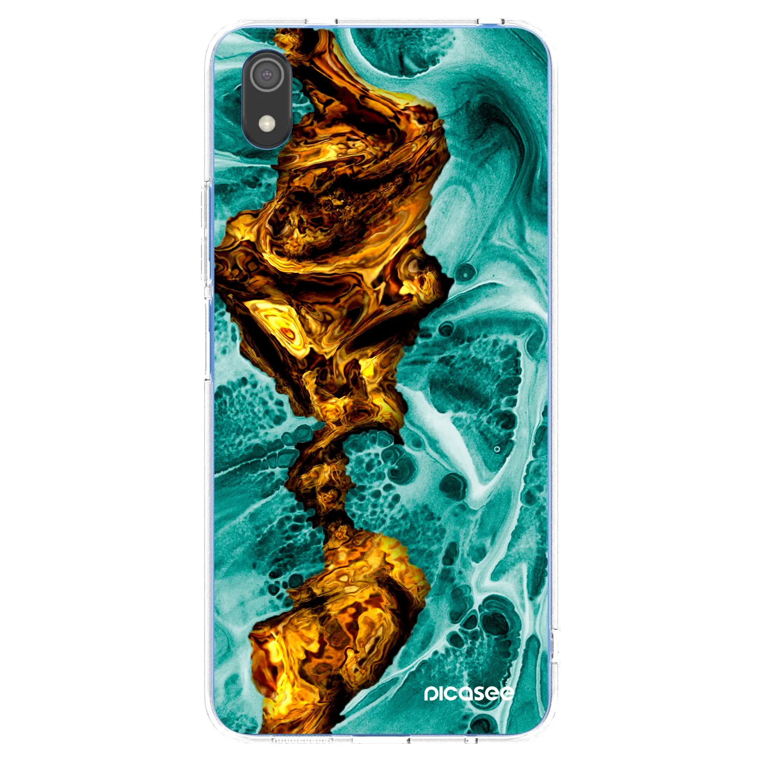 Picasee Xiaomi Redmi 7A Hülle - Transparentes Silikon - Goldsky