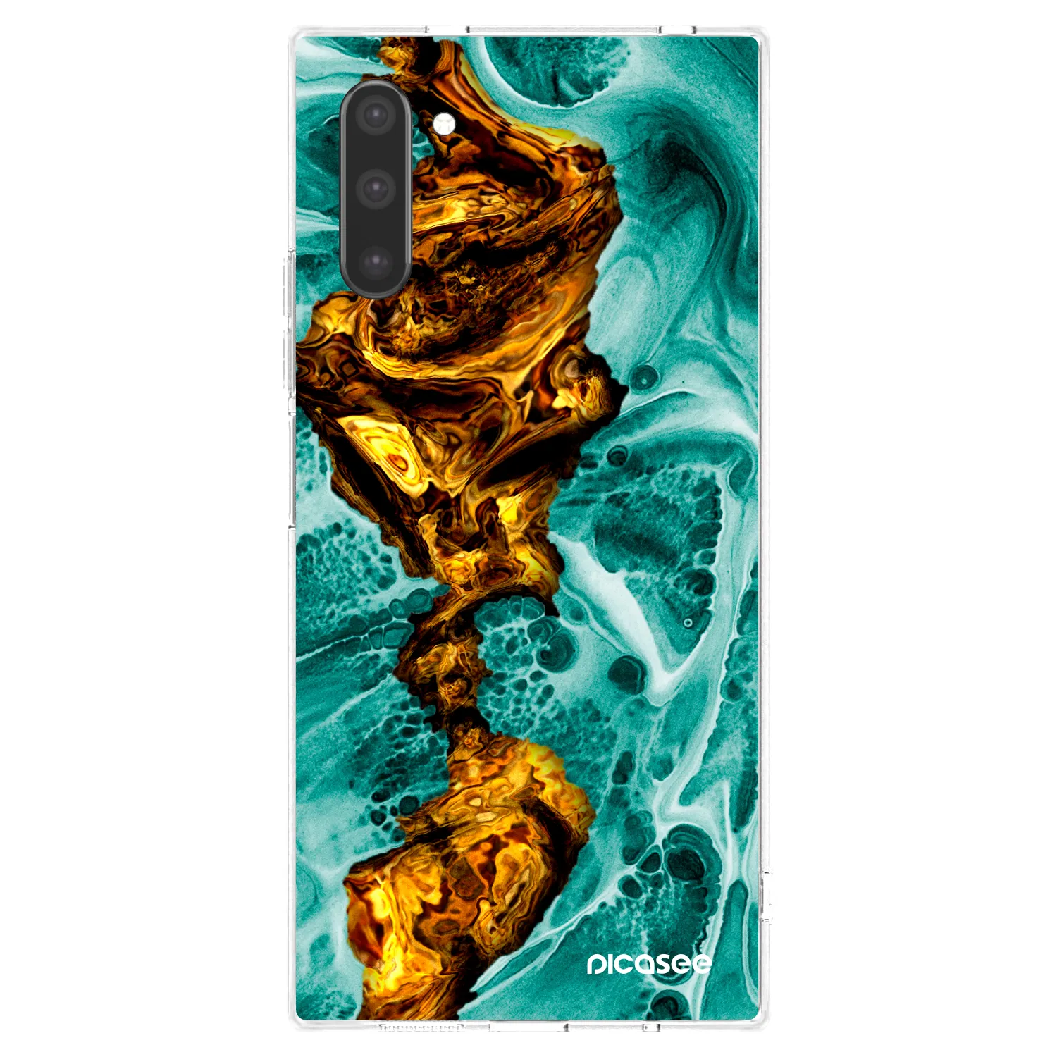 Picasee Samsung Galaxy Note 10 N970F Hülle - Transparentes Silikon - Goldsky