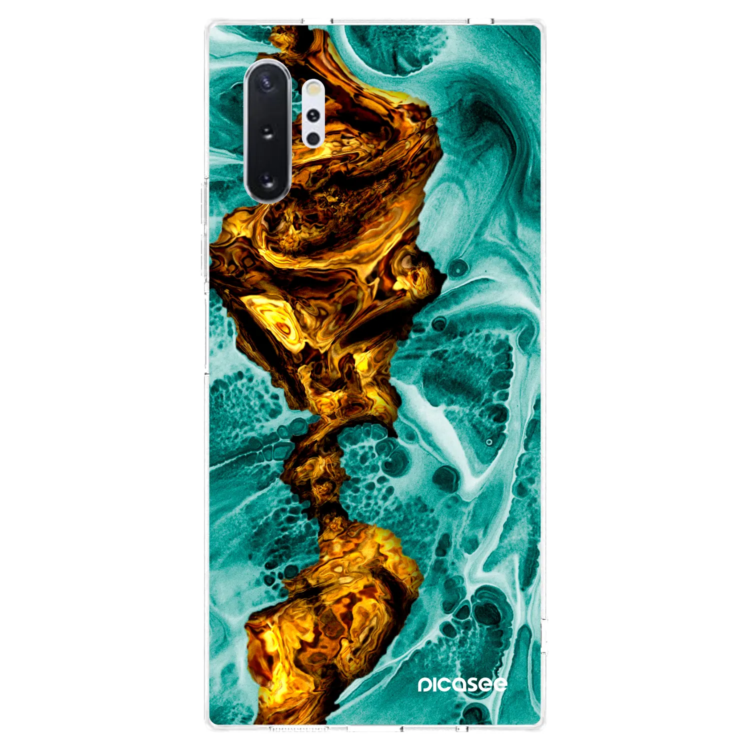 Picasee Samsung Galaxy Note 10+ N975F Hülle - Transparentes Silikon - Goldsky