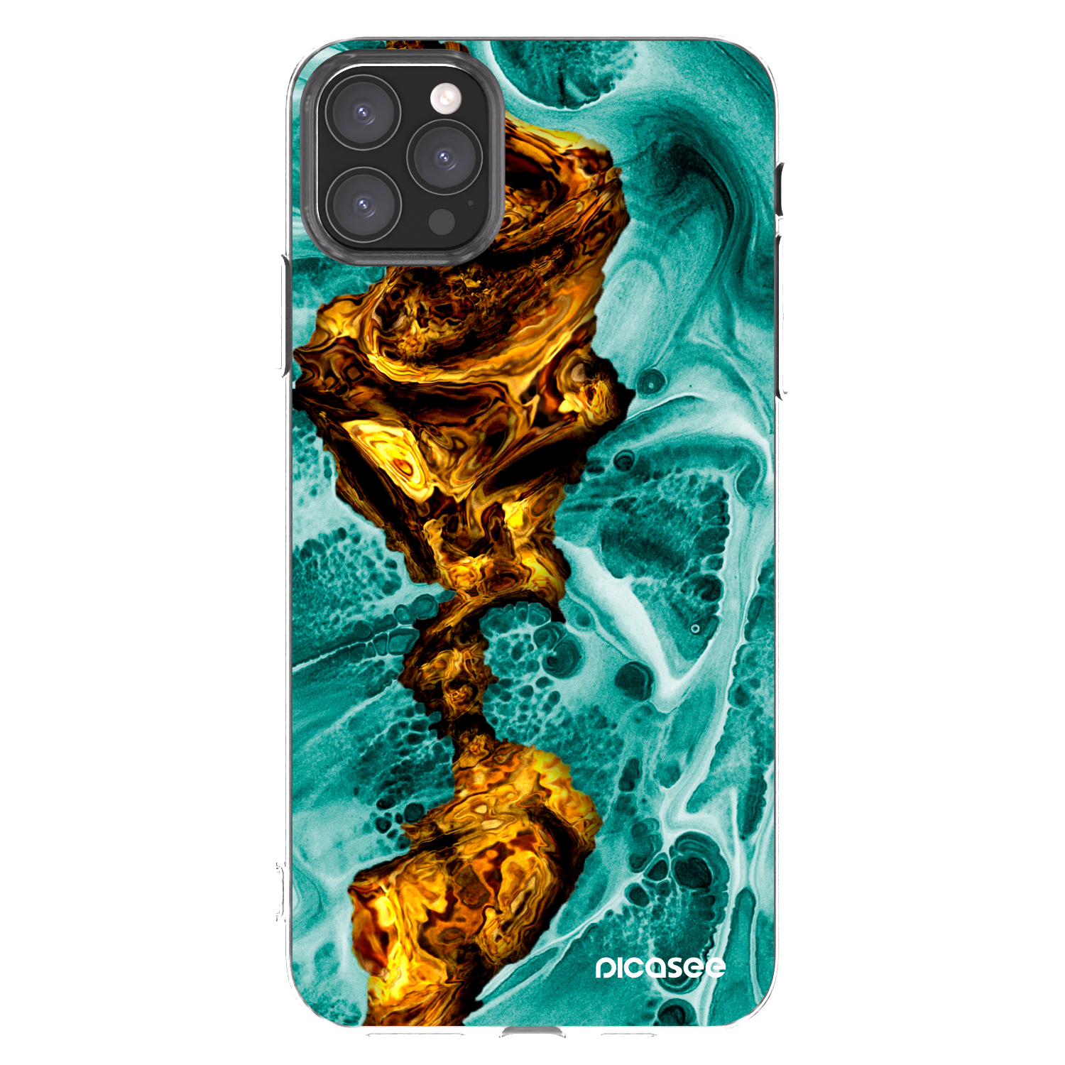 Picasee Apple iPhone 11 Pro Max Hülle - Transparentes Silikon - Goldsky