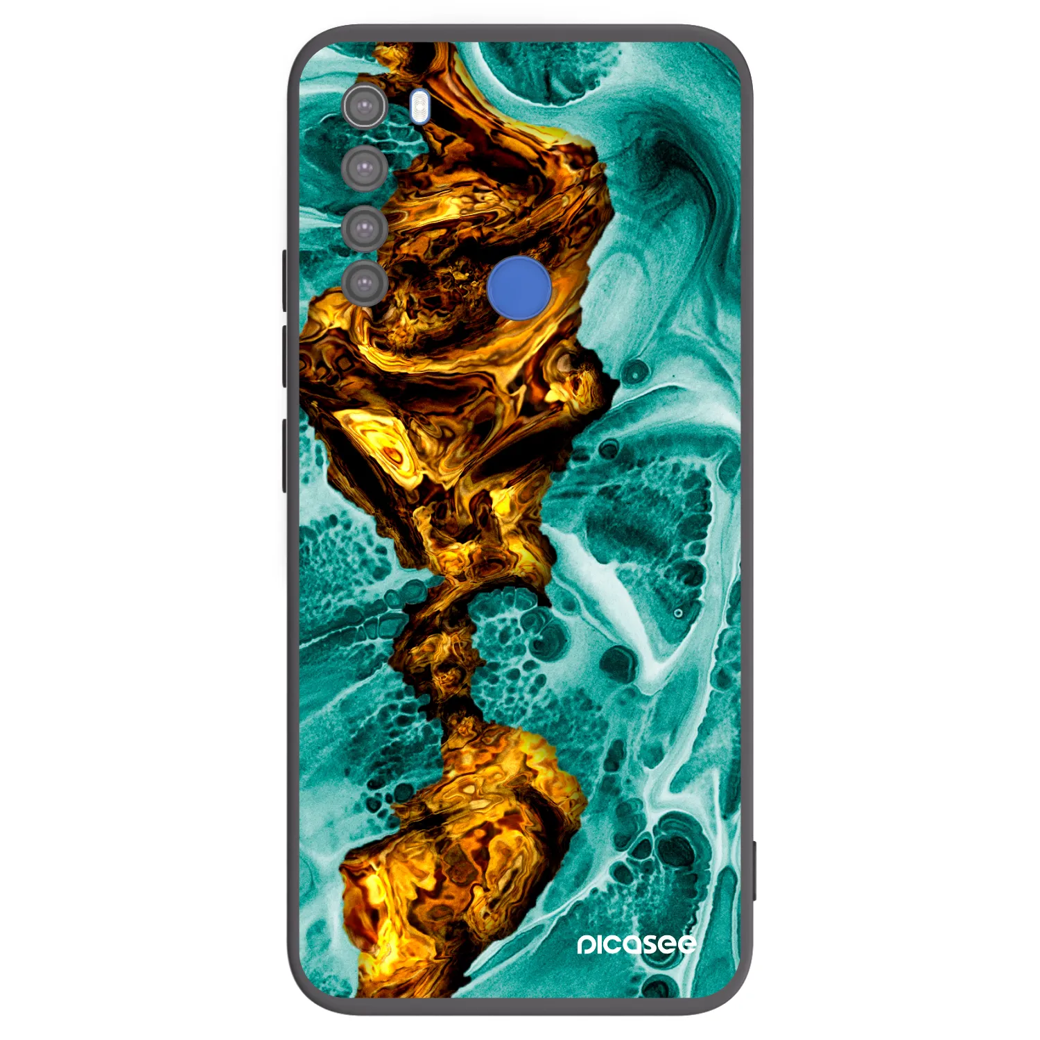Picasee Xiaomi Redmi Note 8T Hülle - Schwarzes Silikon - Goldsky