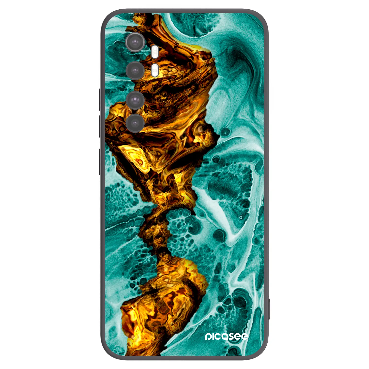 Picasee Xiaomi Mi Note 10 Lite Hülle - Schwarzes Silikon - Goldsky