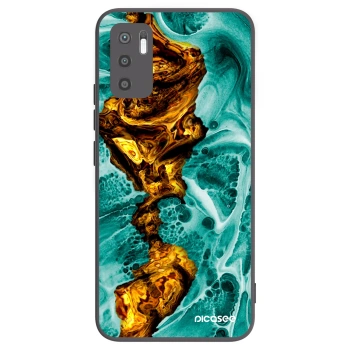 Picasee Xiaomi Redmi Note 10 5G Hülle - Schwarzes Silikon - Goldsky