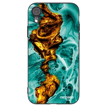 Picasee Apple iPhone XR Hülle - Schwarzes Silikon - Goldsky