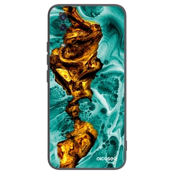 Picasee Vivo Y11s Hülle - Schwarzes Silikon - Goldsky